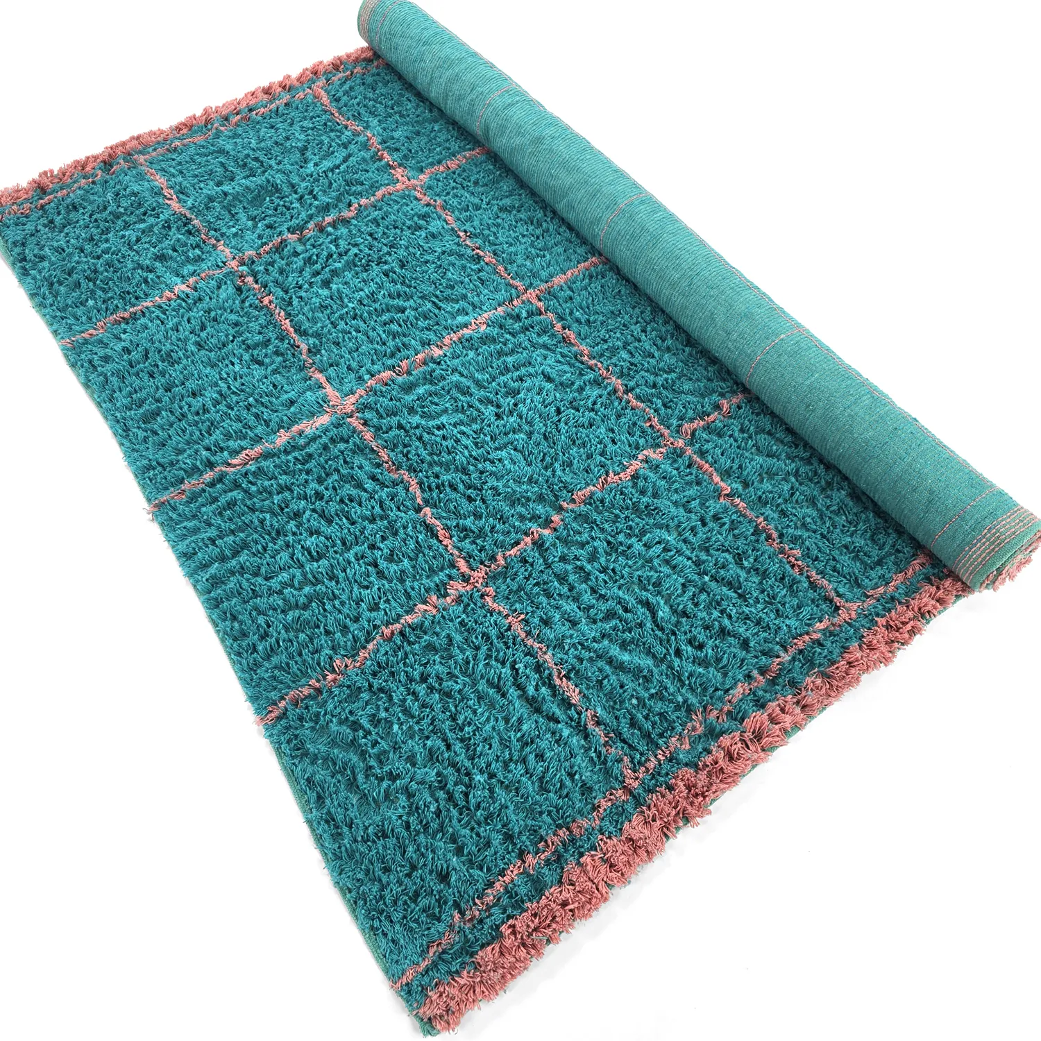 Ryetepper - Lana Natural Cotton Shaggy (turkis/rosa)