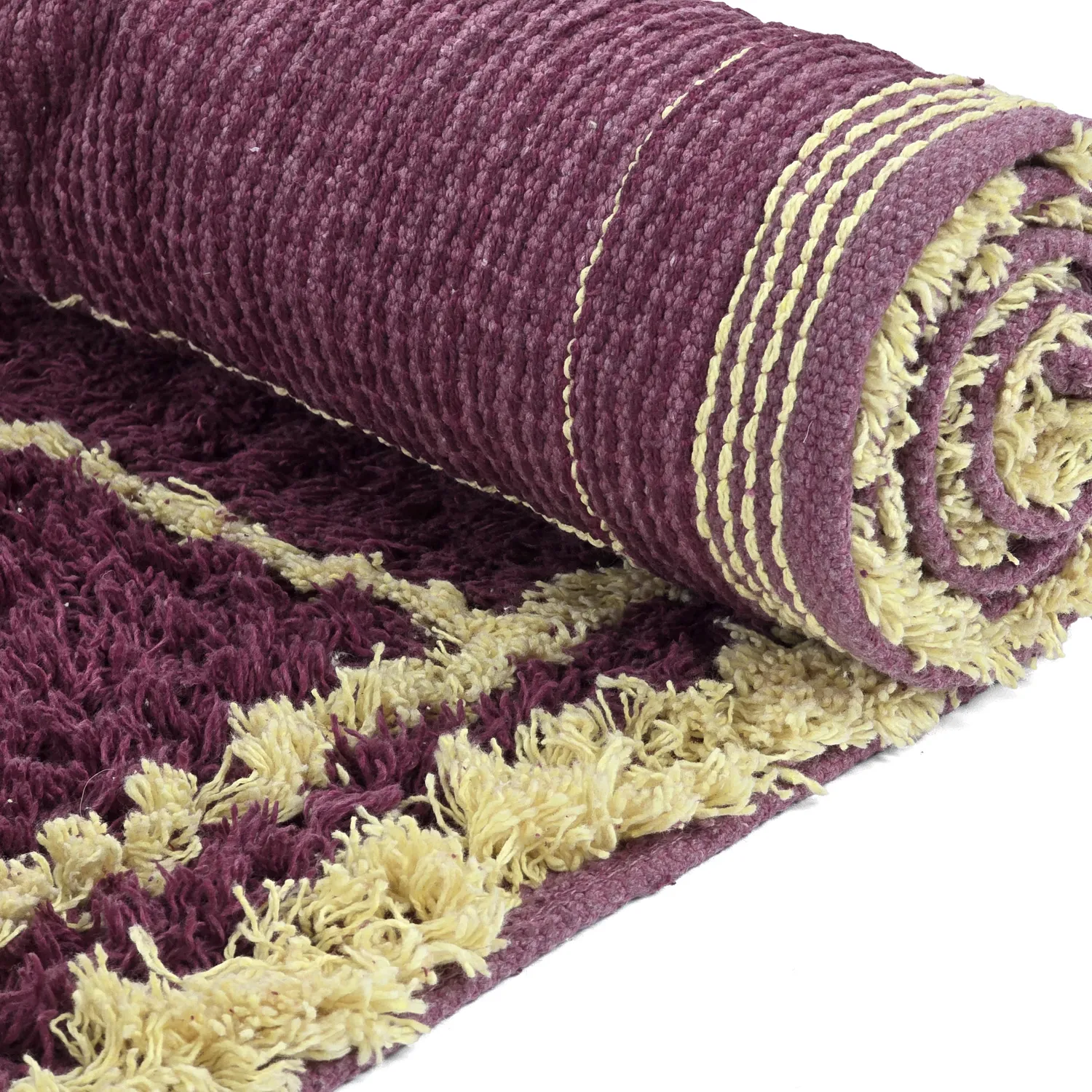 Ryetepper - Lana Natural Cotton Shaggy (burgunder/gul)