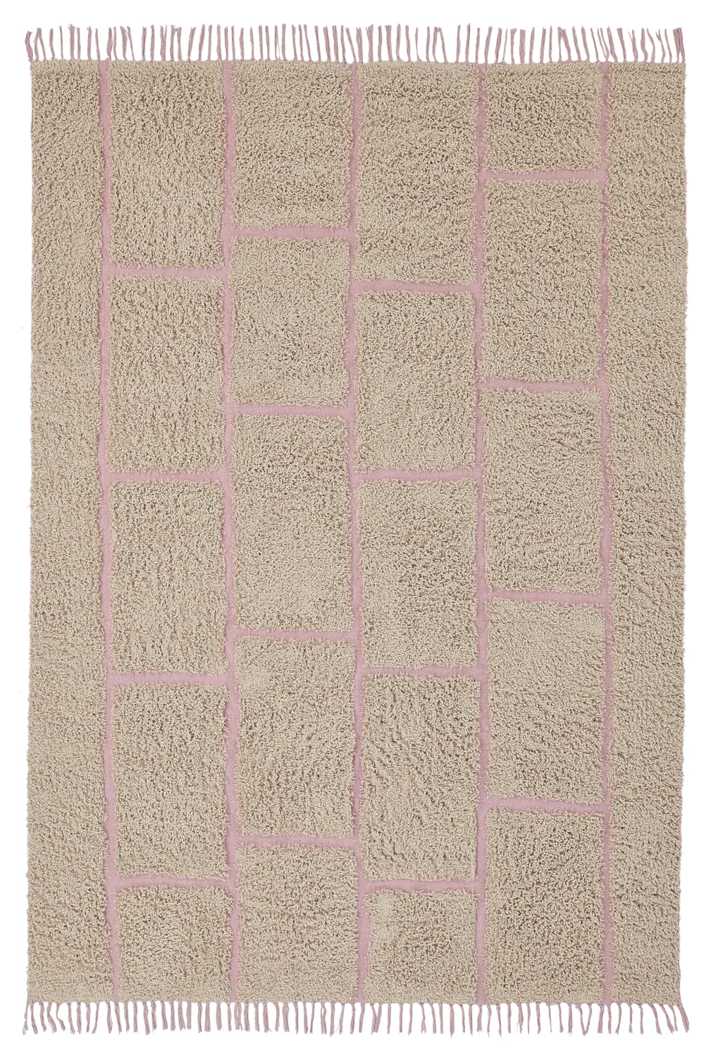 Ryetepper - Lindley Natural Cotton Shaggy (beige/rosa)