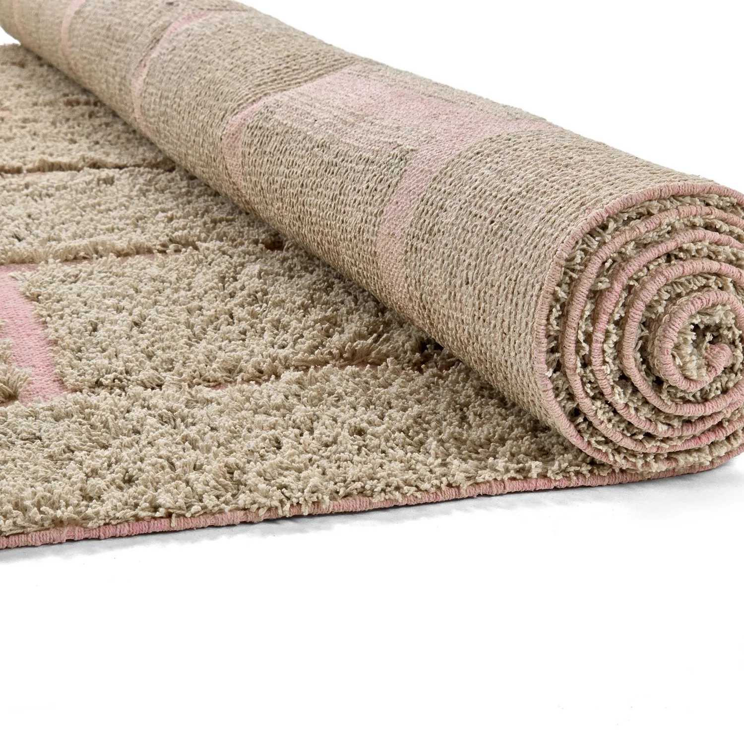 Ryetepper - Lindley Natural Cotton Shaggy (beige/rosa)
