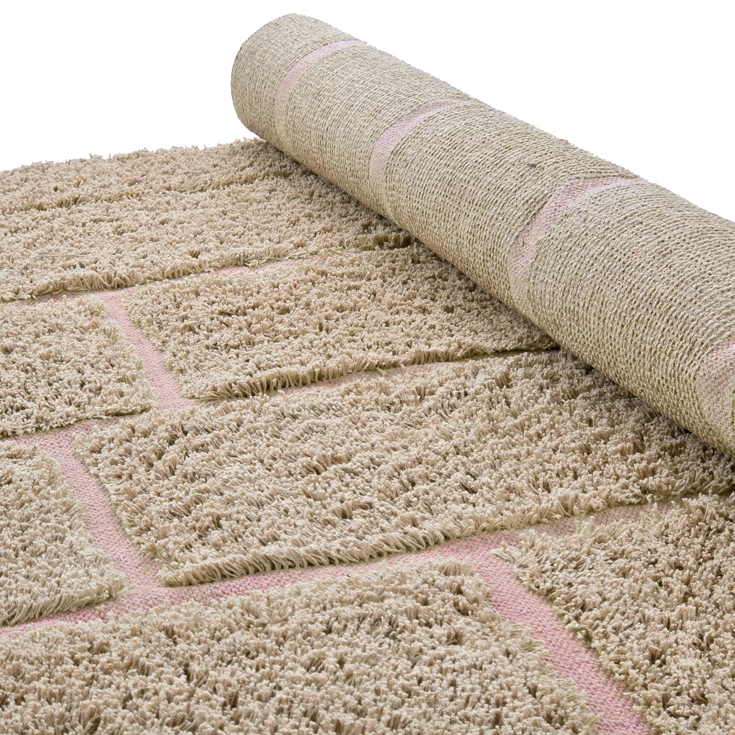 Ryetepper - Lindley Natural Cotton Shaggy (beige/rosa)
