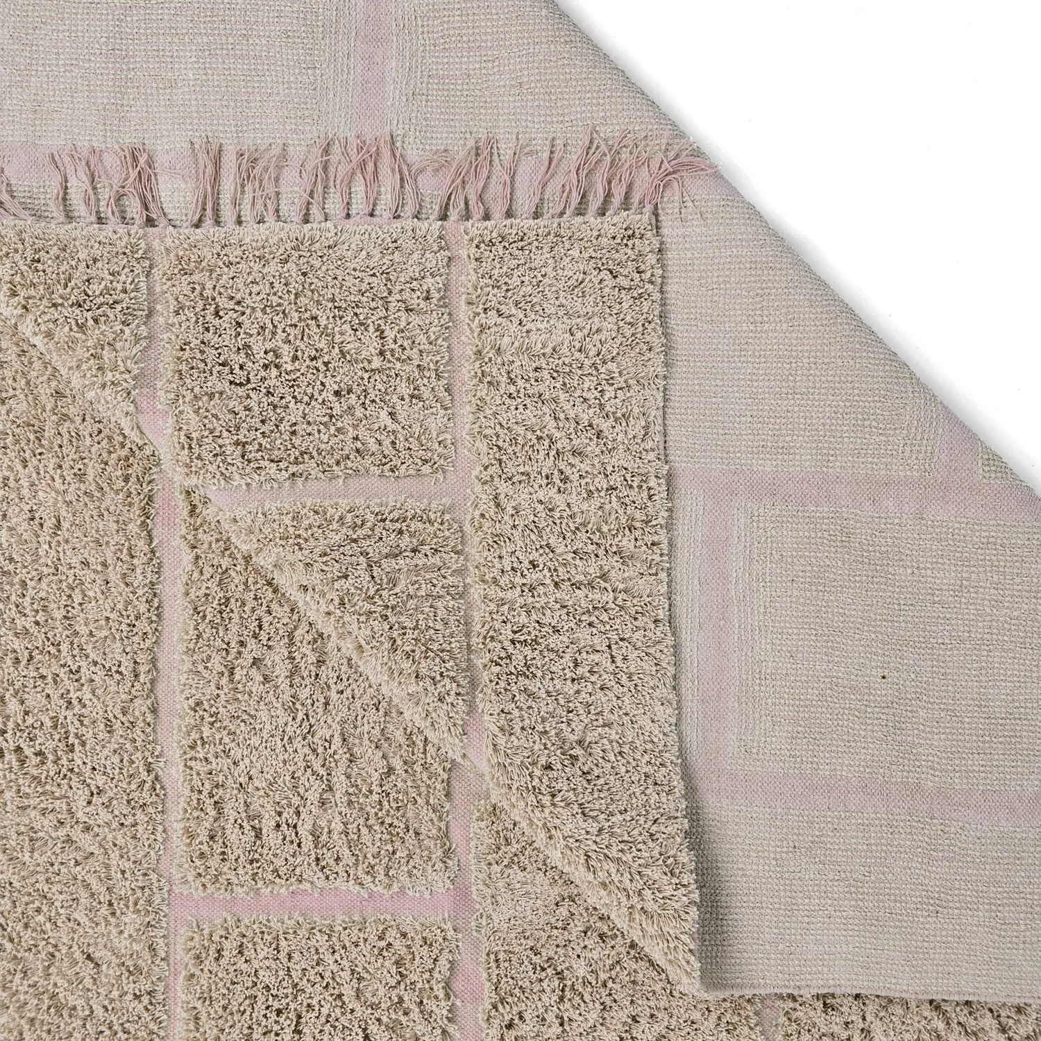 Ryetepper - Lindley Natural Cotton Shaggy (beige/rosa)