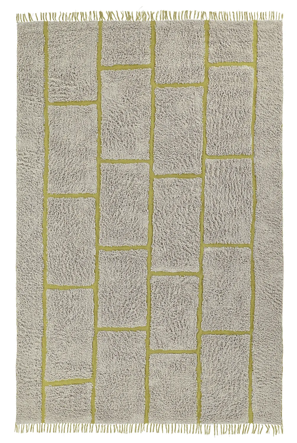 Ryetepper - Lindley Natural Cotton Shaggy (greige/grønn)