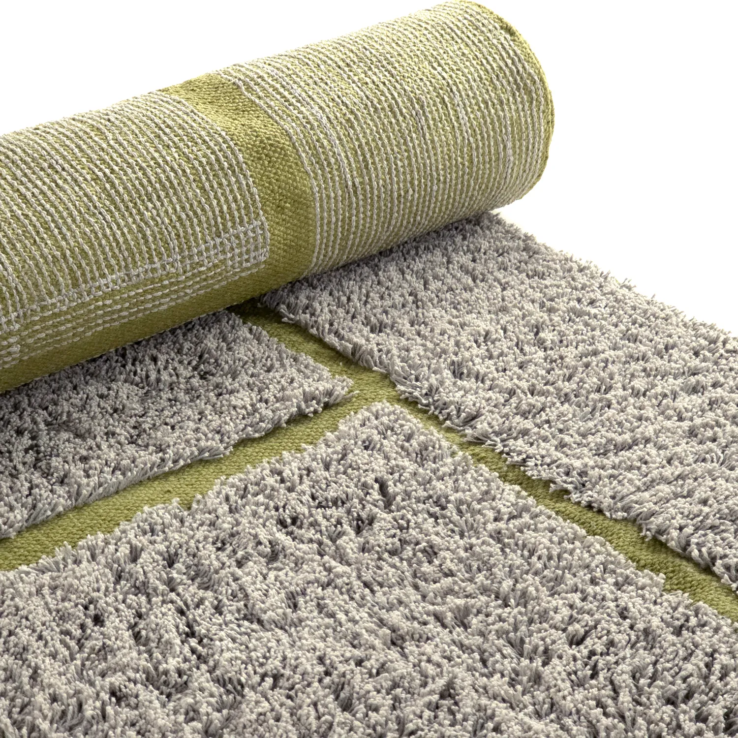Ryetepper - Lindley Natural Cotton Shaggy (greige/grønn)