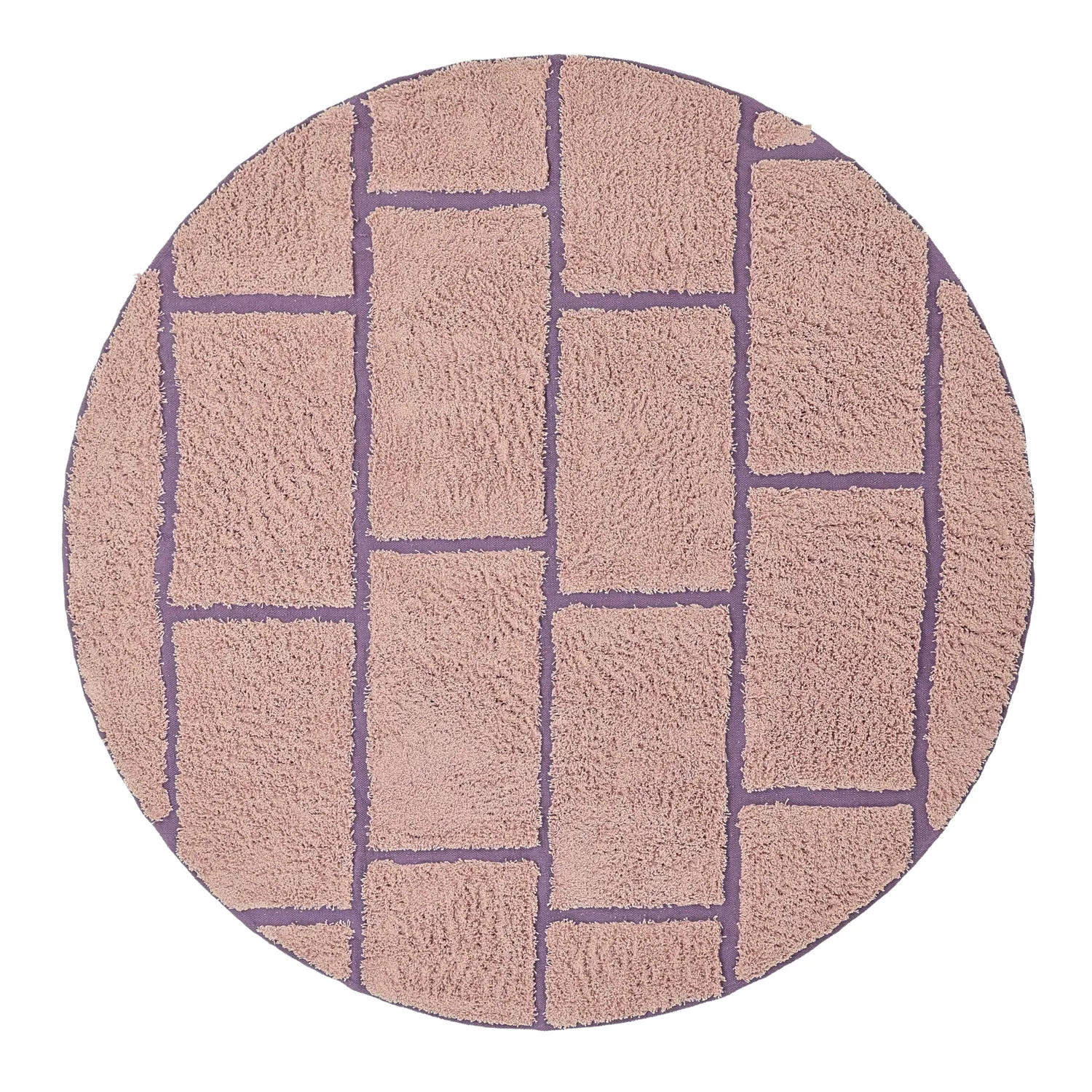 Runde tepper - Lindley Natural Cotton Shaggy (rosa/lilla)