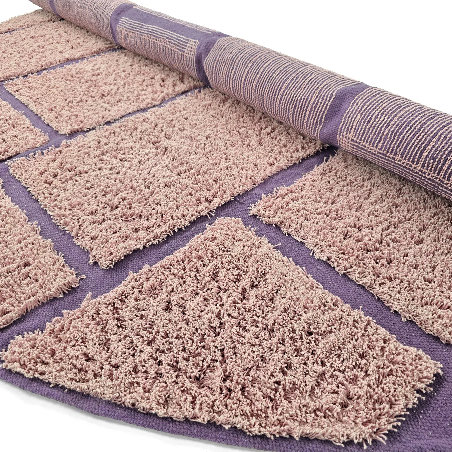 Runde tepper - Lindley Natural Cotton Shaggy (rosa/lilla)