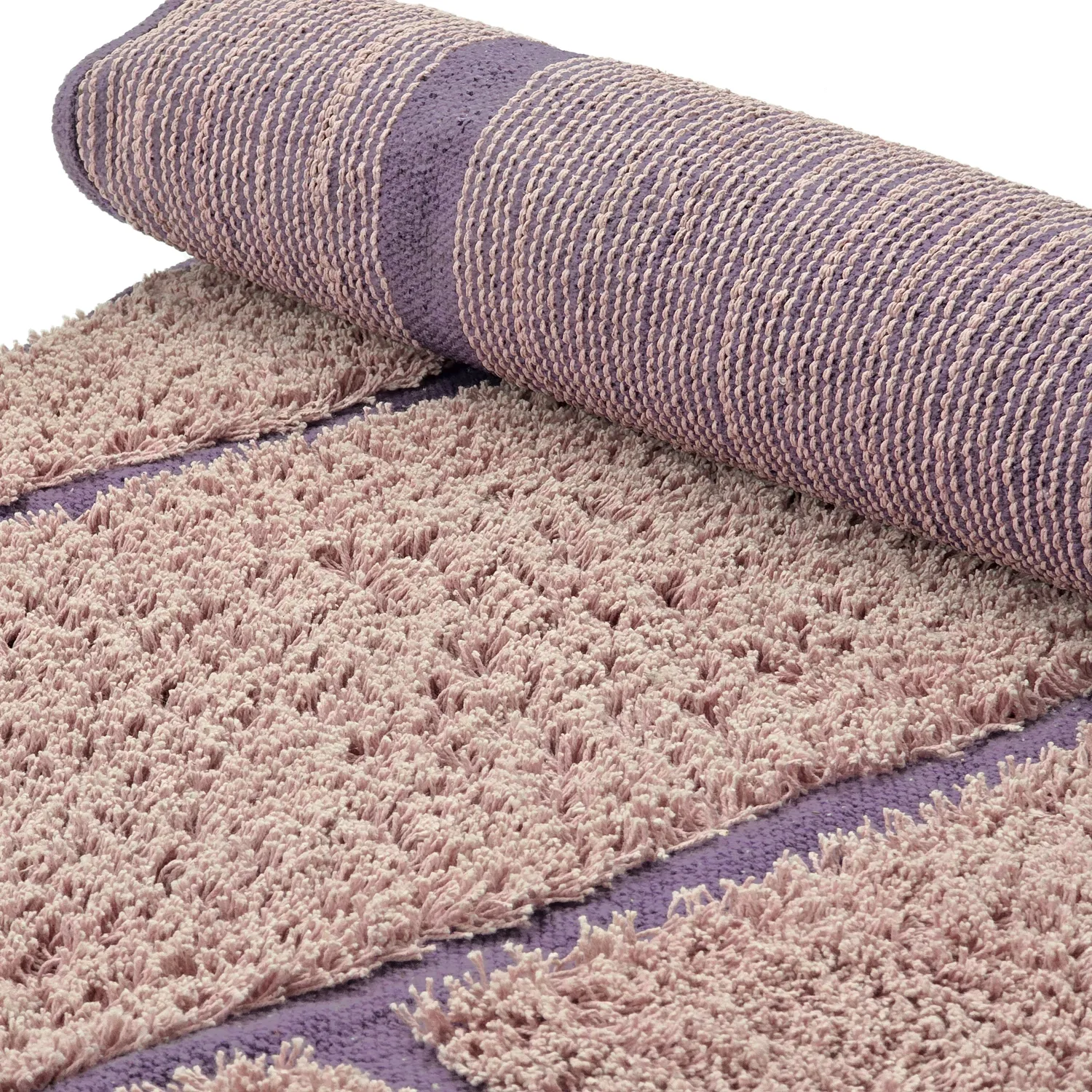 Runde tepper - Lindley Natural Cotton Shaggy (rosa/lilla)
