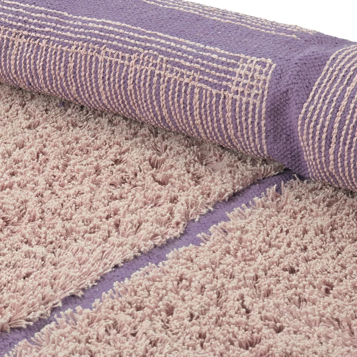 Runde tepper - Lindley Natural Cotton Shaggy (rosa/lilla)