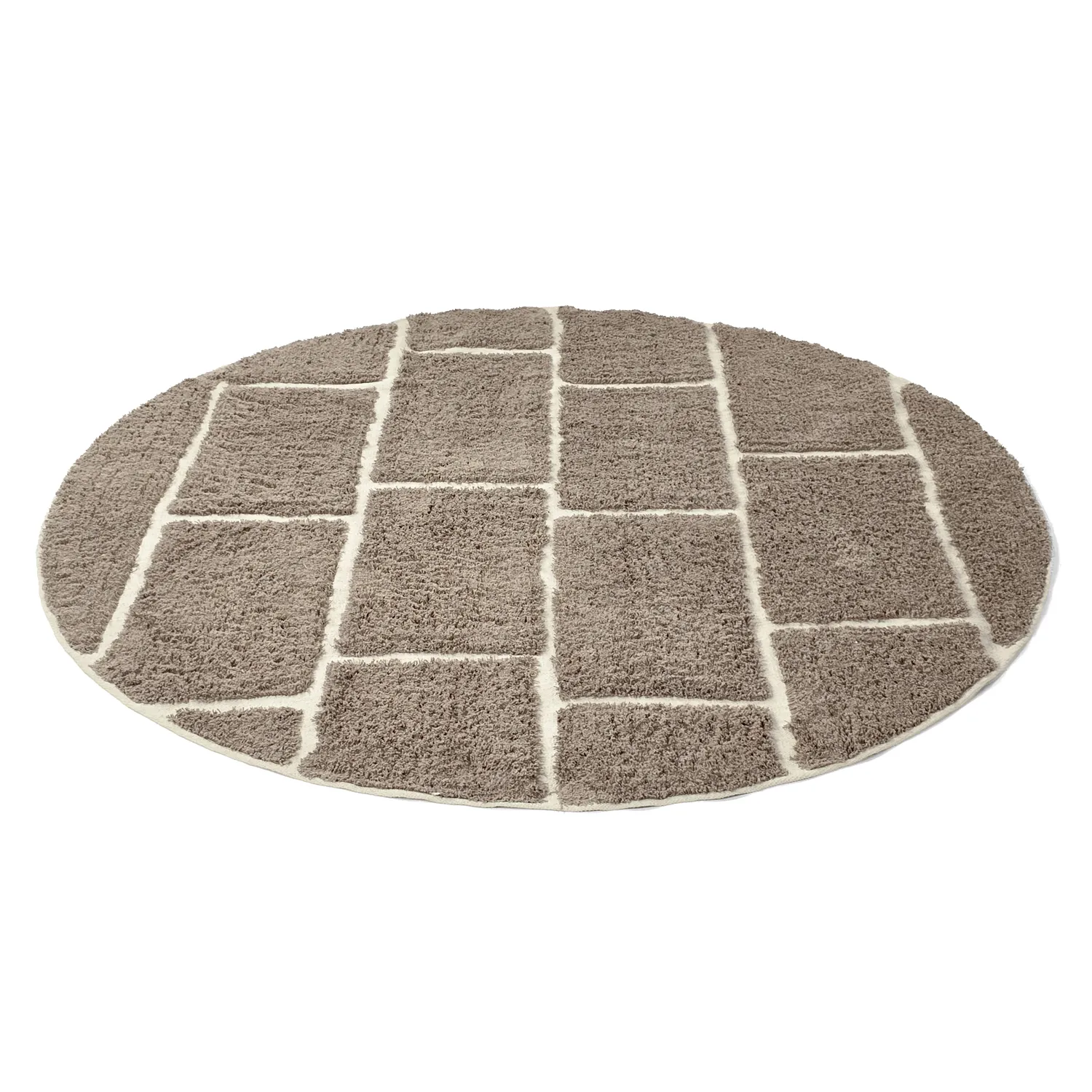 Runde tepper - Lindley Natural Cotton Shaggy (taupe/grå)
