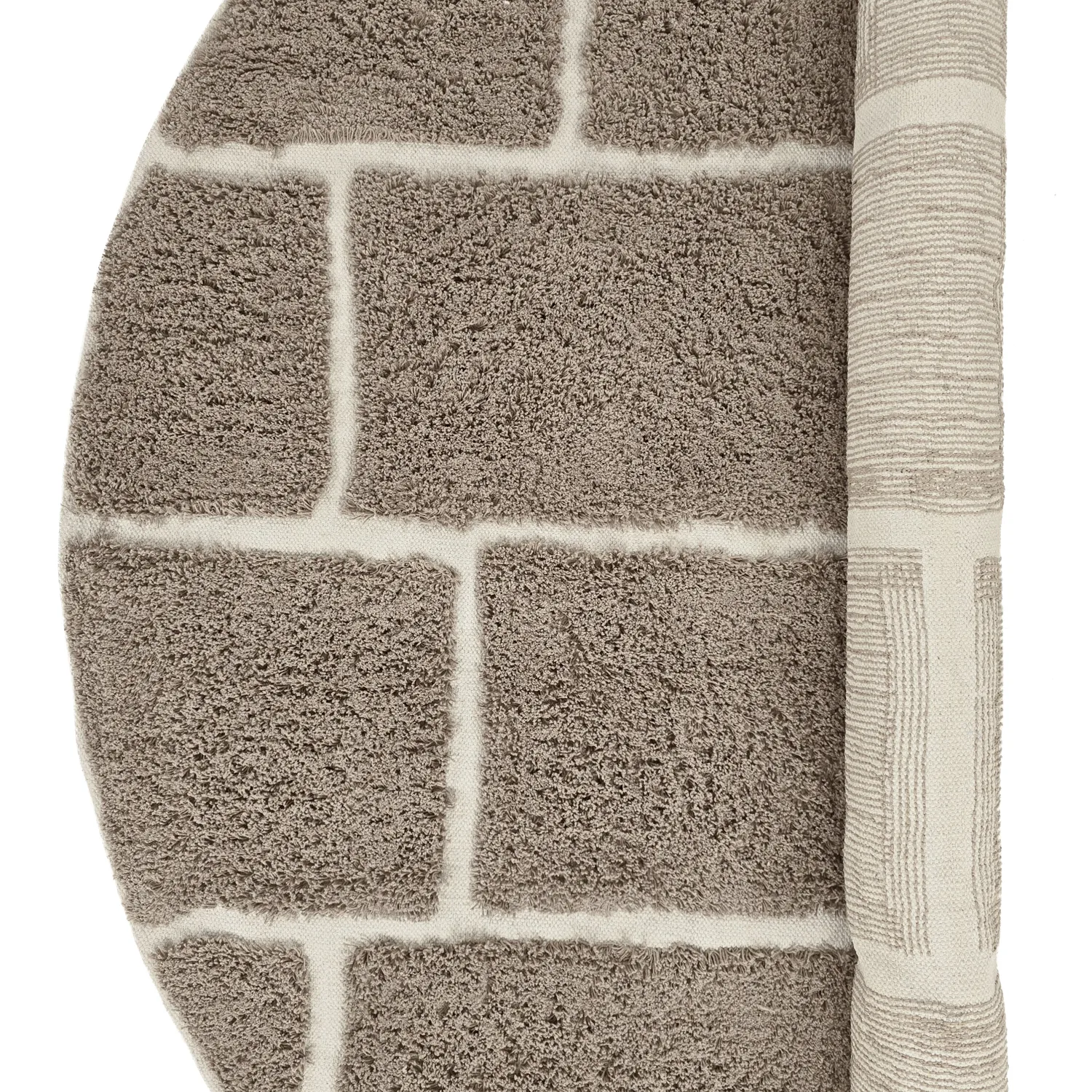 Runde tepper - Lindley Natural Cotton Shaggy (taupe/grå)