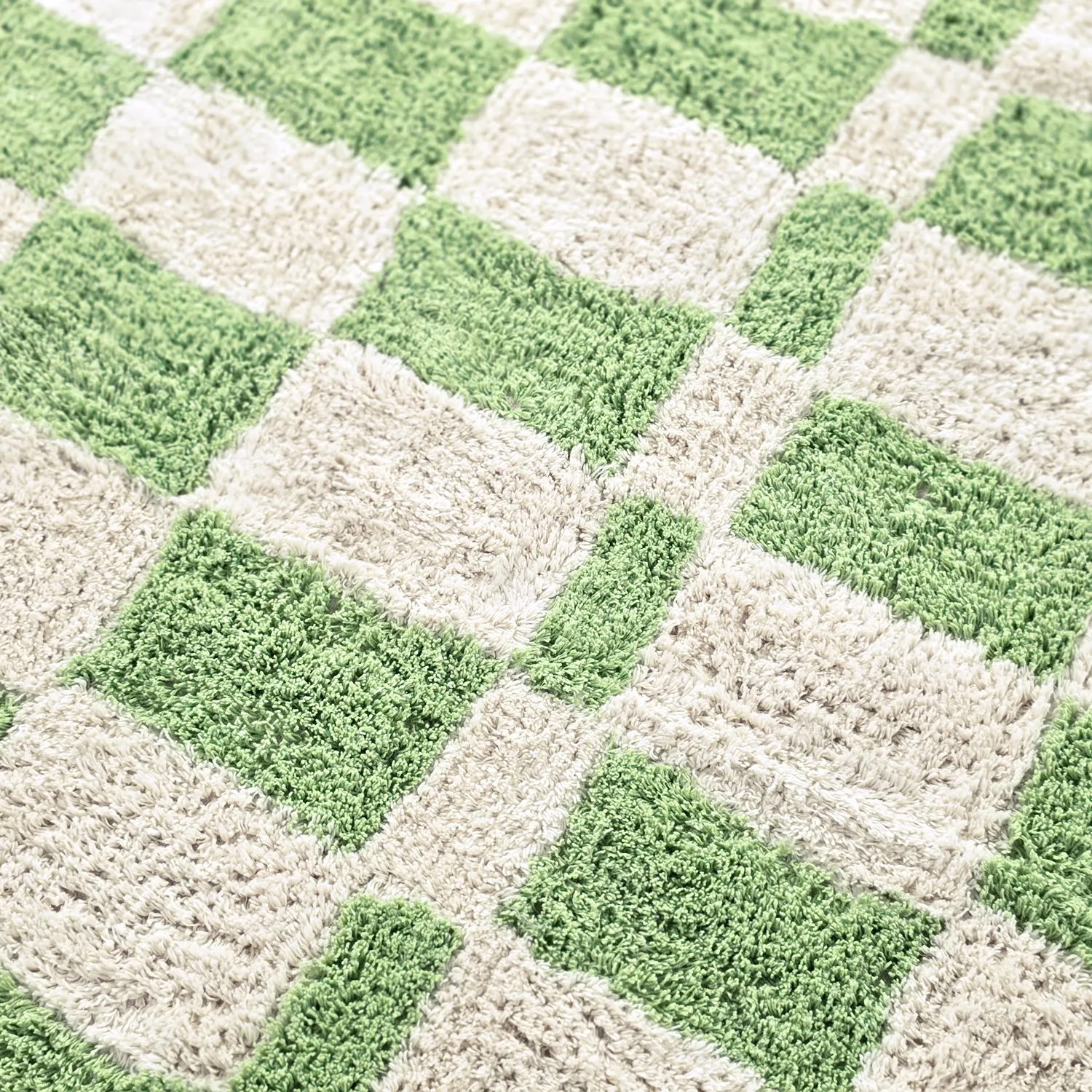 Rundt teppe - Maranello Natural Cotton Shaggy (grønn)