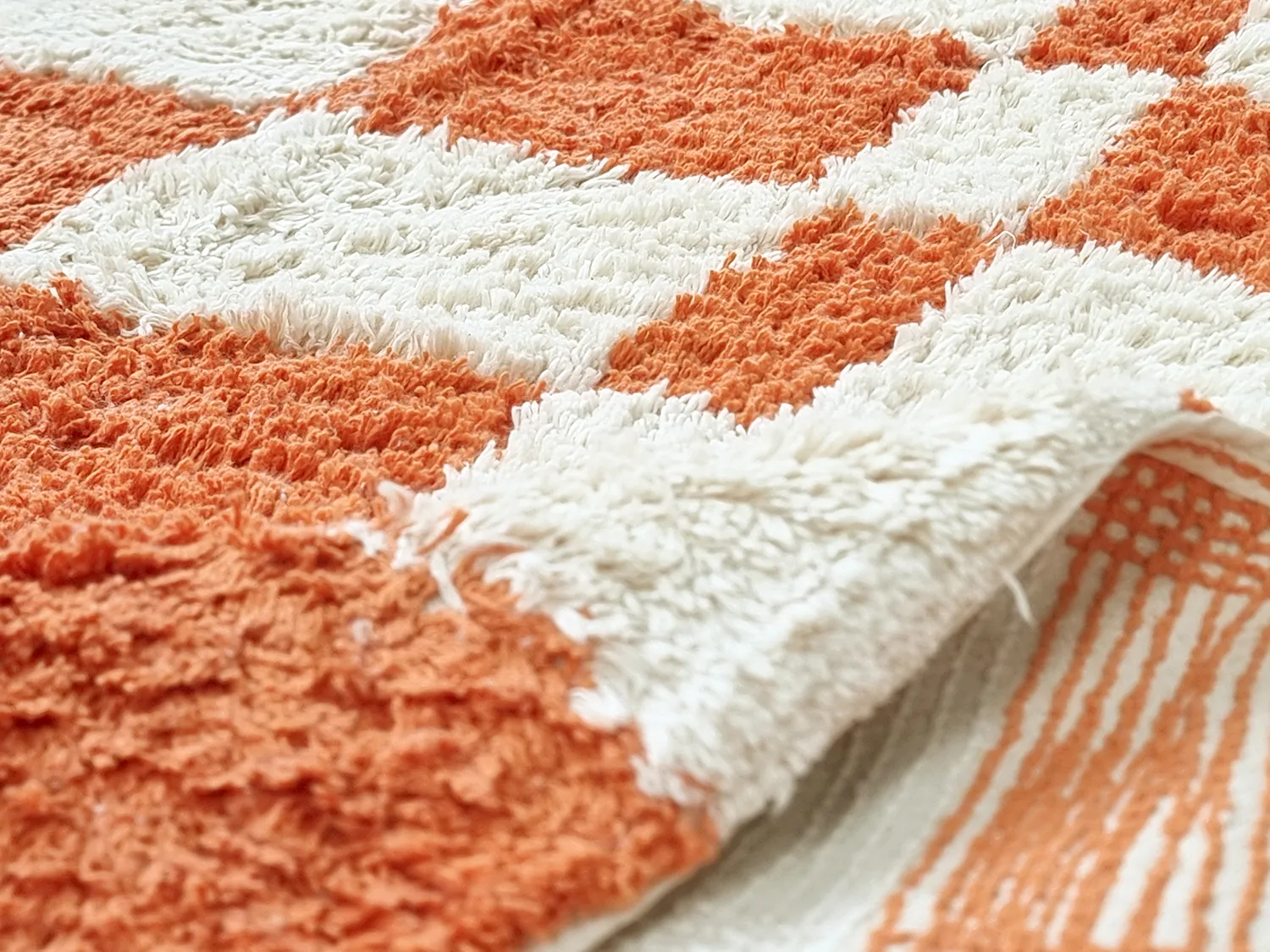Runde tepper - Maranello Natural Cotton Shaggy (oransje)