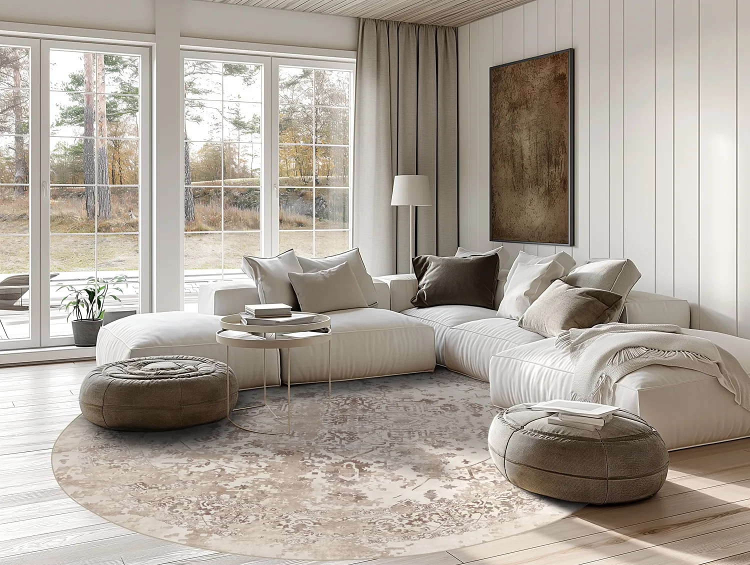 Rundt teppe - Mateur (beige)