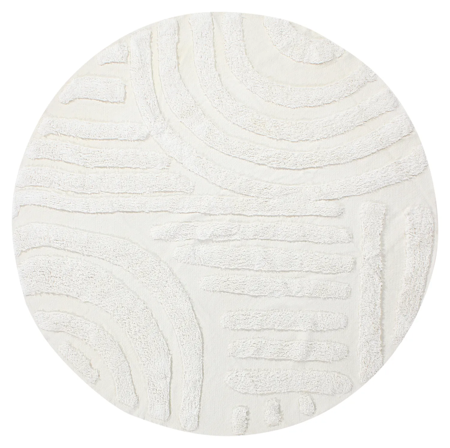 Runde tepper - Mavis Natural Cotton Shaggy (offwhite)