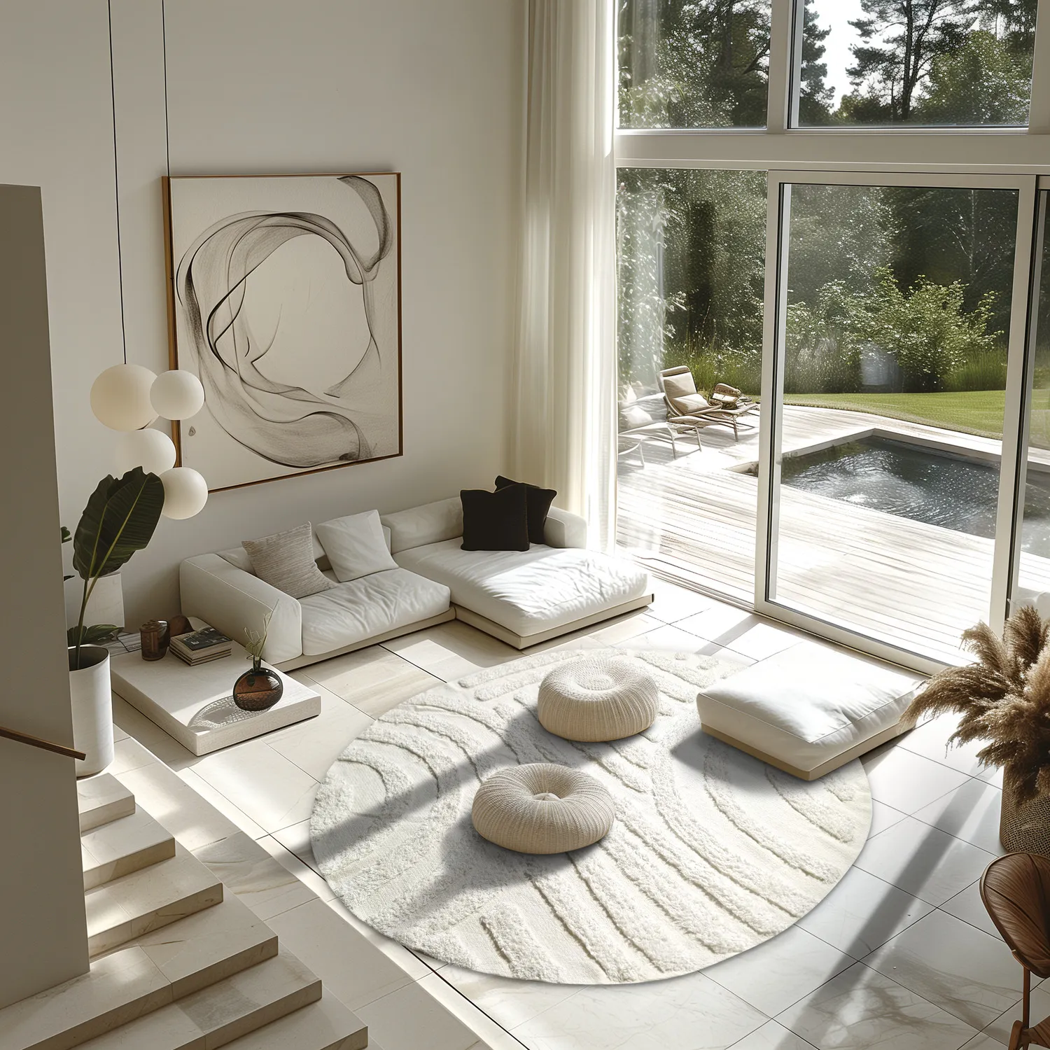 Runde tepper - Margo Natural Cotton Shaggy (offwhite)