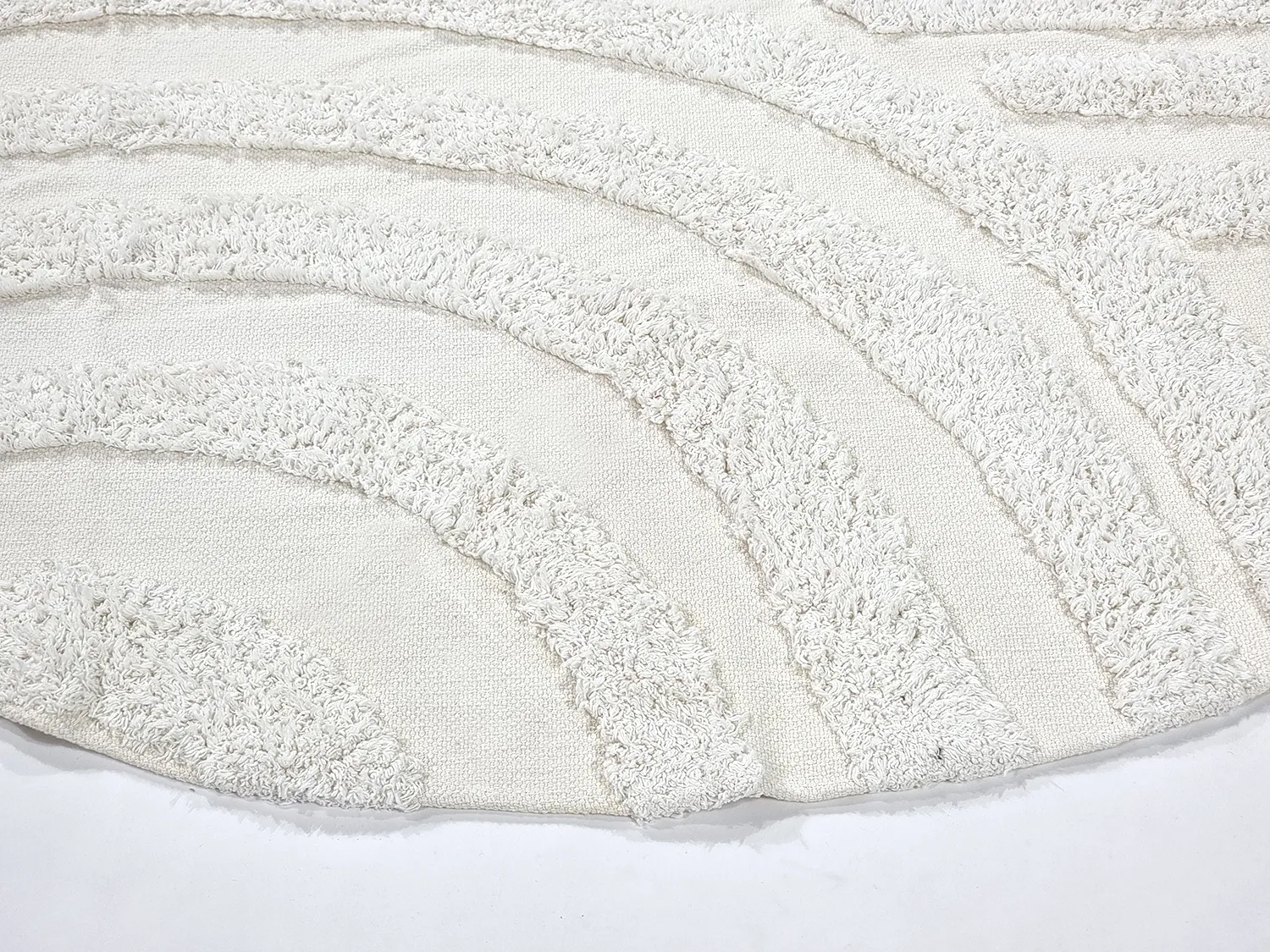 Runde tepper - Mavis Natural Cotton Shaggy (offwhite)