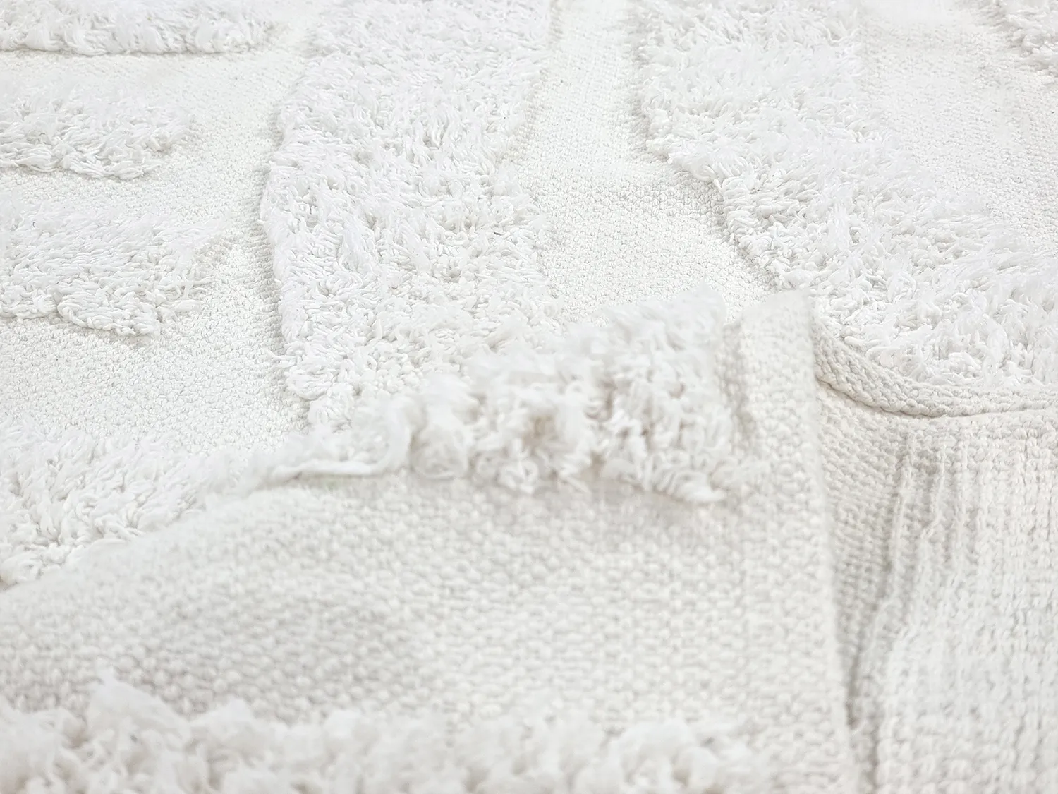 Runde tepper - Margo Natural Cotton Shaggy (offwhite)