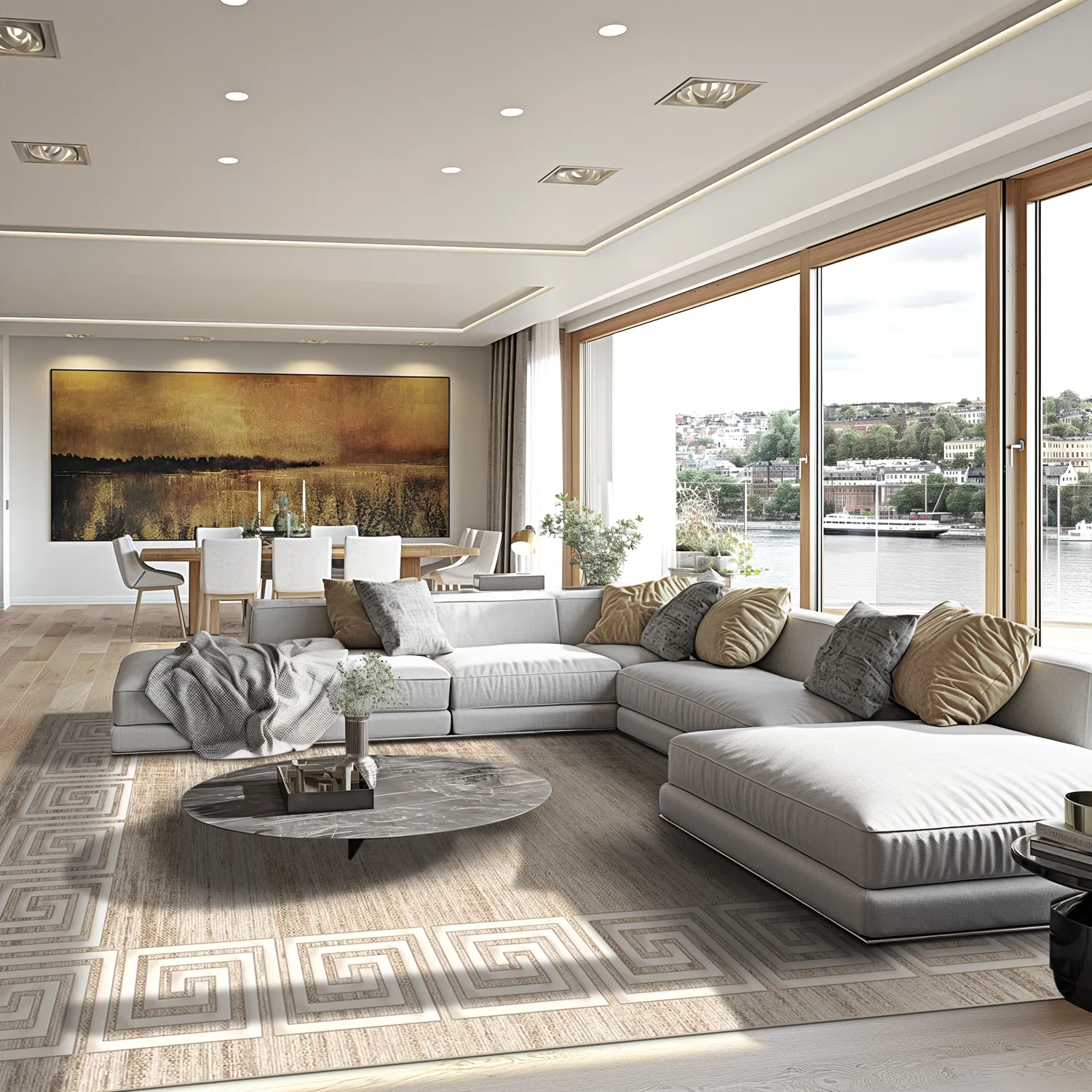Wilton-teppe - Mytos (beige/hvit)