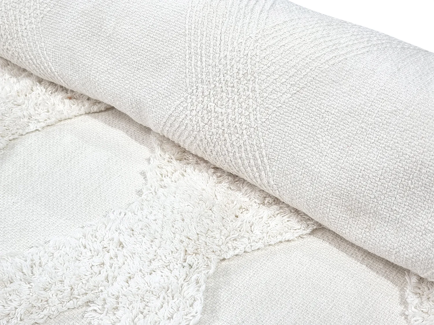Runde tepper - Pamplona Natural Cotton Shaggy (offwhite)