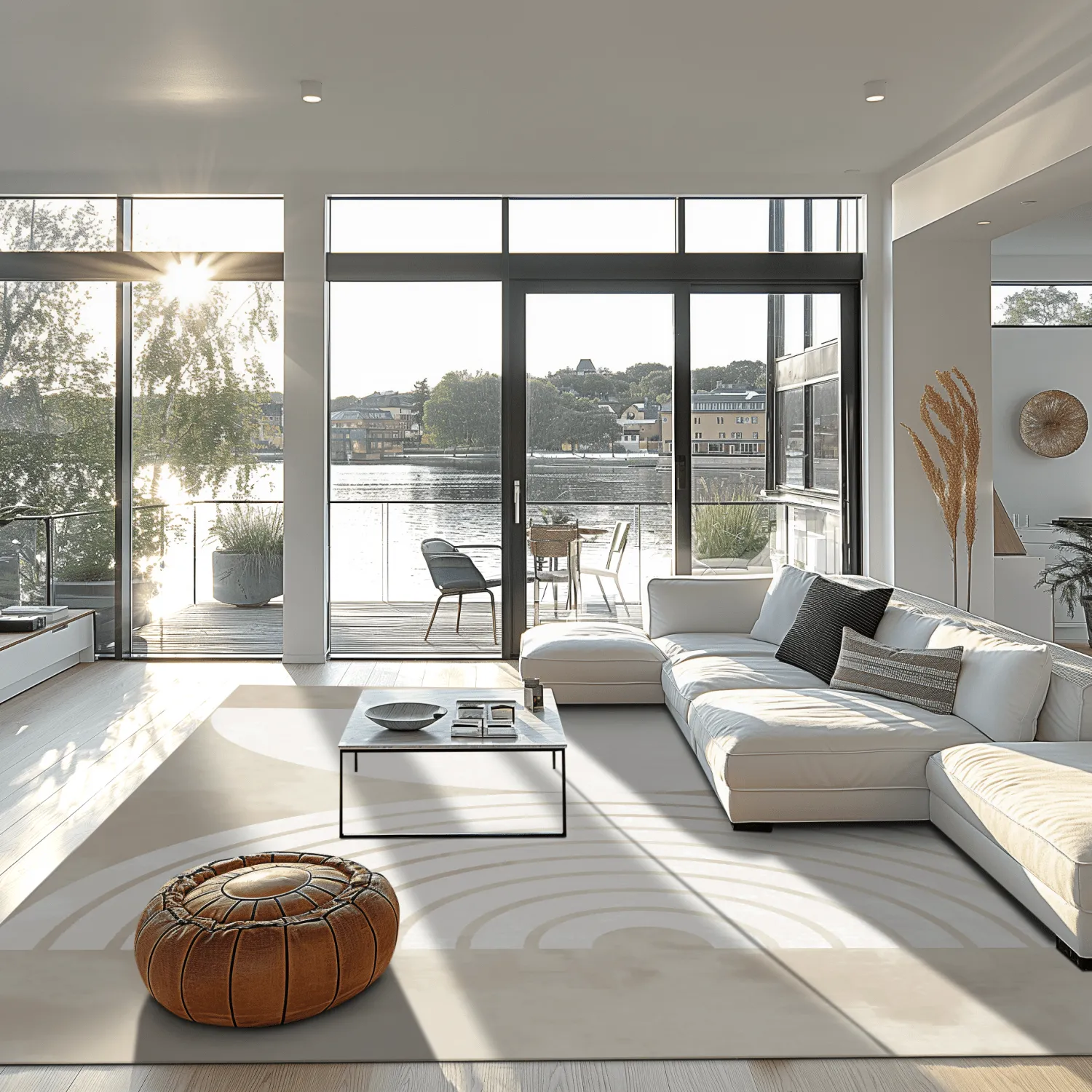 Wilton-teppe - Pau (beige/hvit)