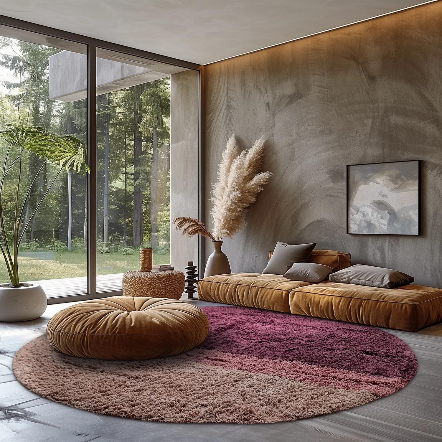 Runde tepper - Pione Natural Cotton Shaggy (rosa)