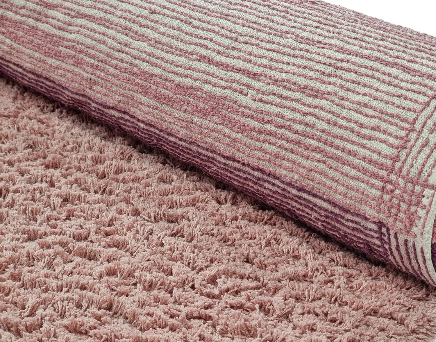 Runde tepper - Pione Natural Cotton Shaggy (rosa)