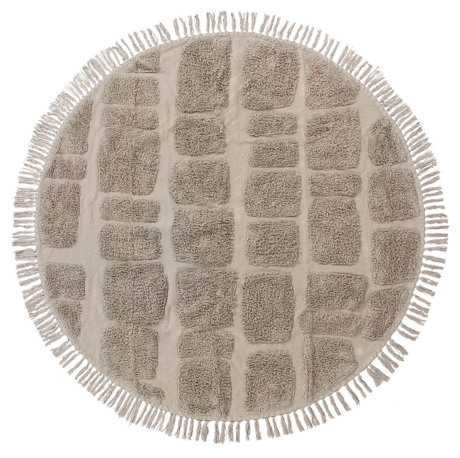 Runde tepper - Salem Natural Cotton Shaggy (taupe)