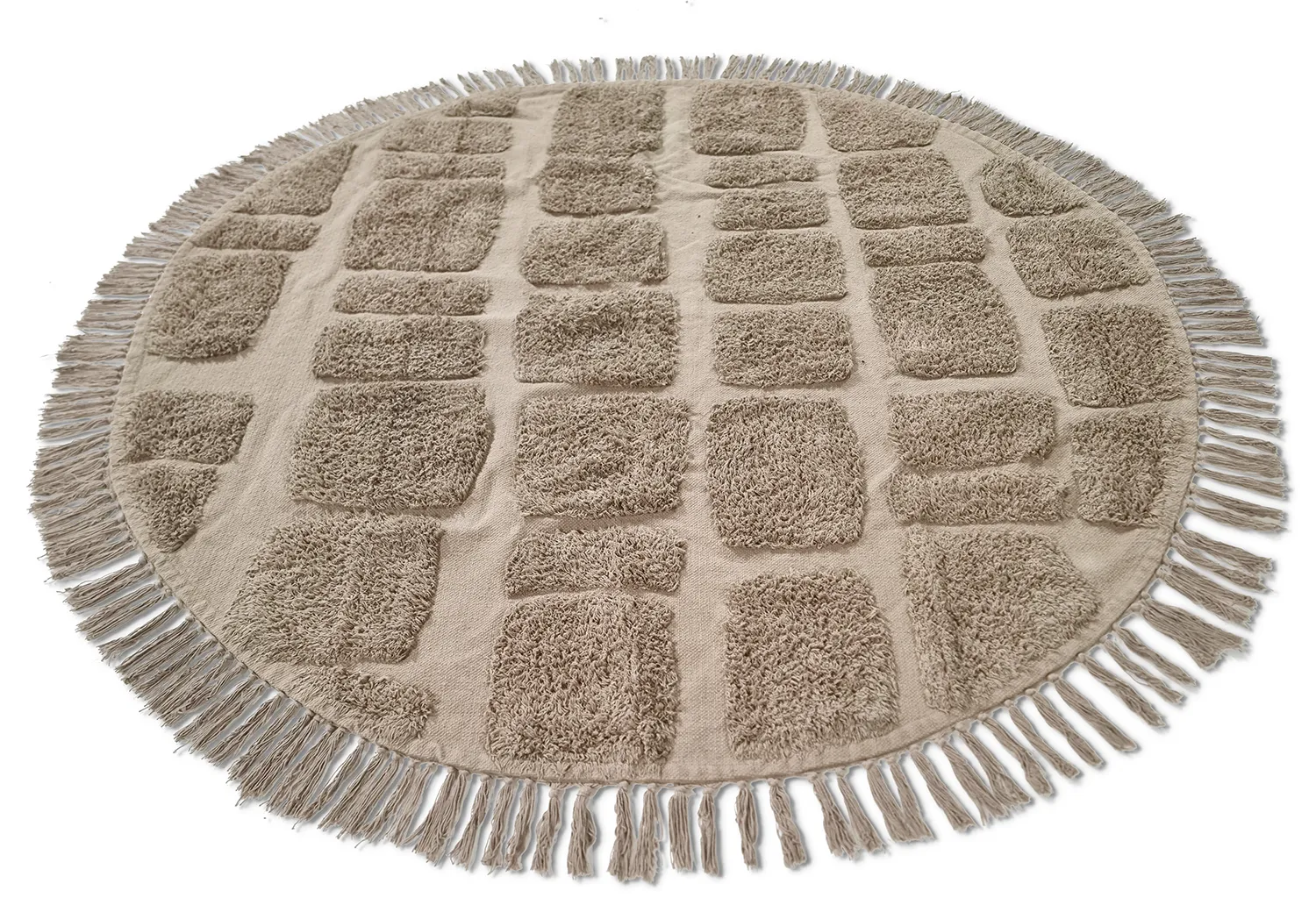 Runde tepper - Salem Natural Cotton Shaggy (taupe)