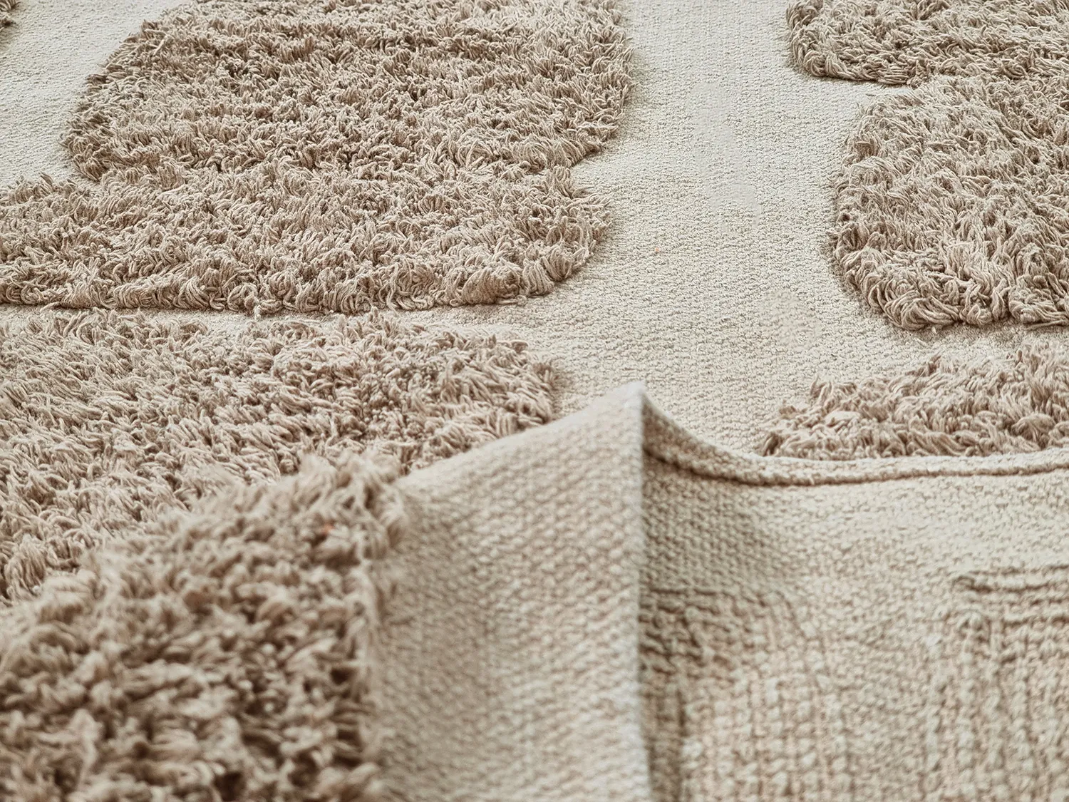 Runde tepper - Salem Natural Cotton Shaggy (taupe)