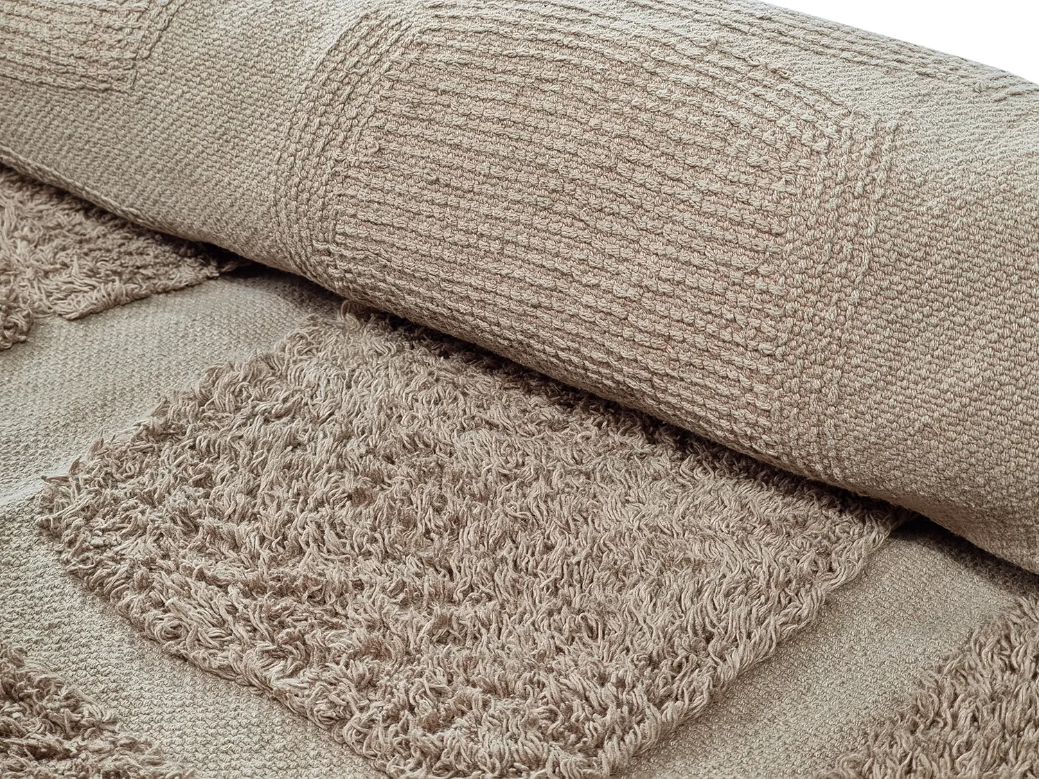Runde tepper - Salem Natural Cotton Shaggy (taupe)