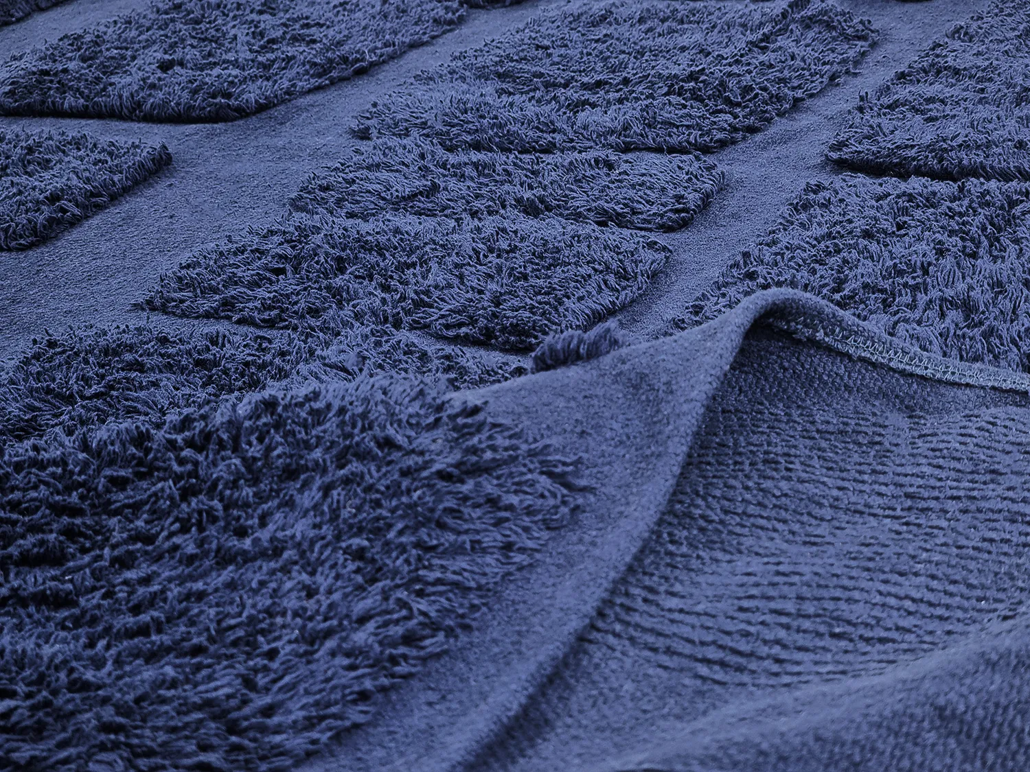 Ryetepper - Salem Natural Cotton Shaggy (mørke blå)