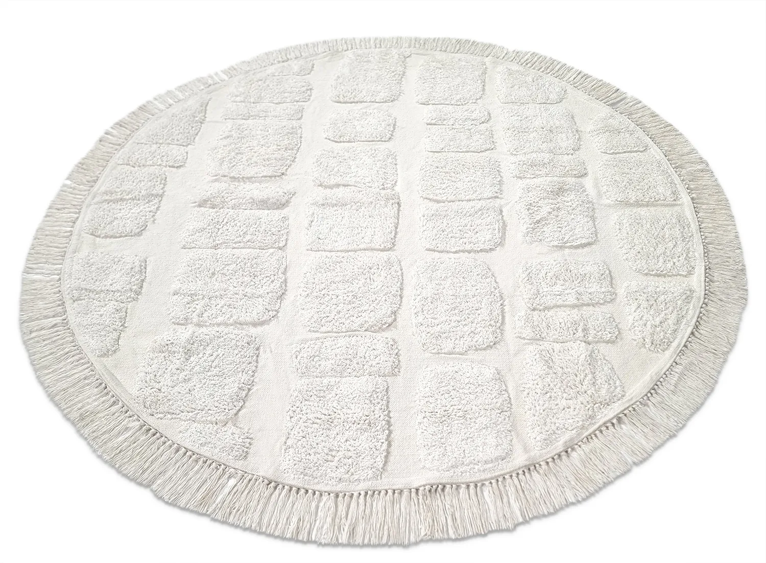 Runde tepper - Salem Natural Cotton Shaggy (offwhite)