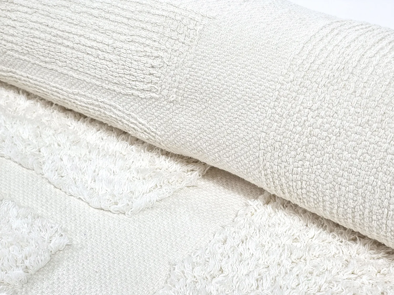 Runde tepper - Salem Natural Cotton Shaggy (offwhite)