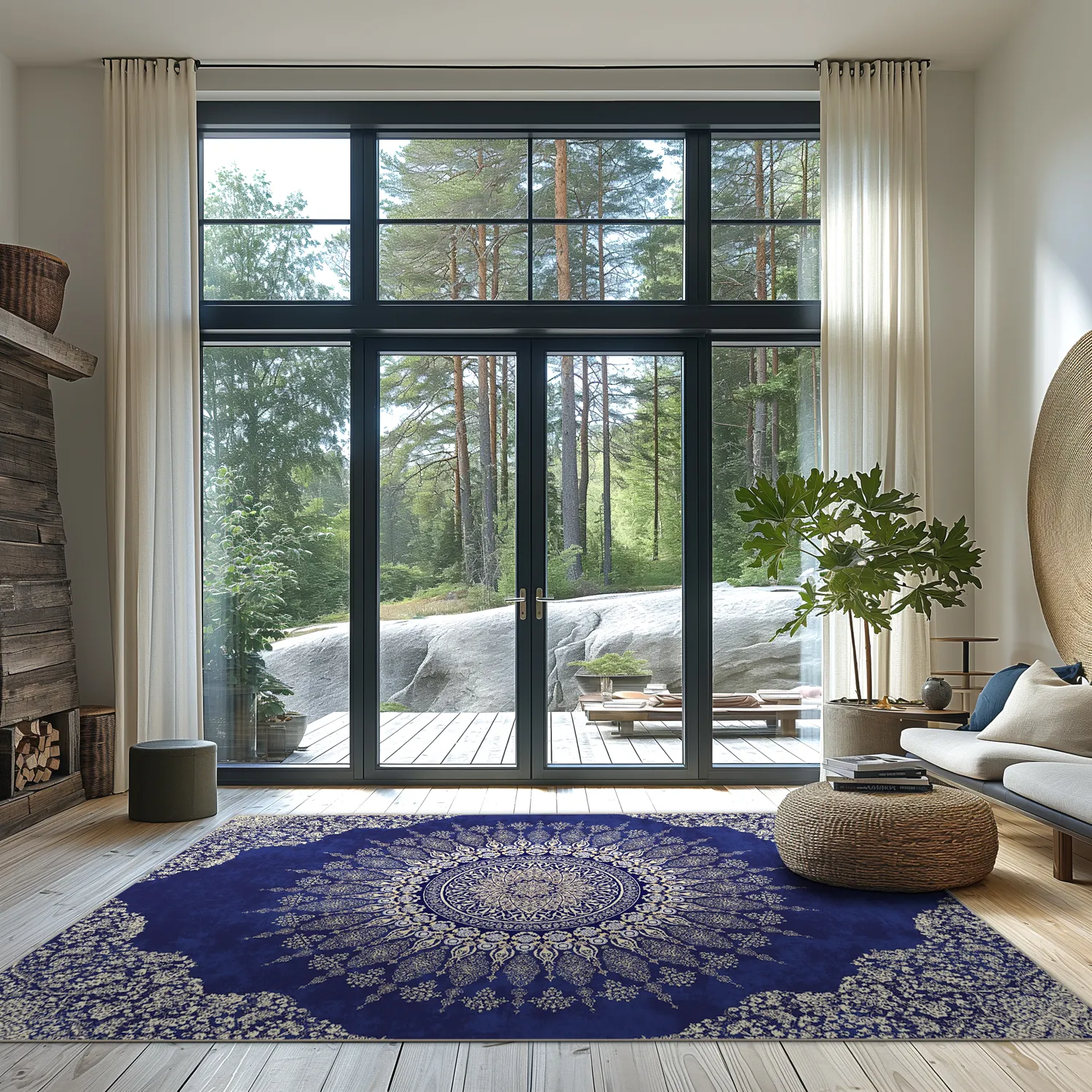 Wilton-teppe - Sandrigo (blå/beige)