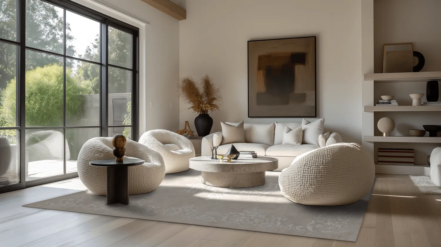 Wilton-teppe - Santi (beige/hvit)