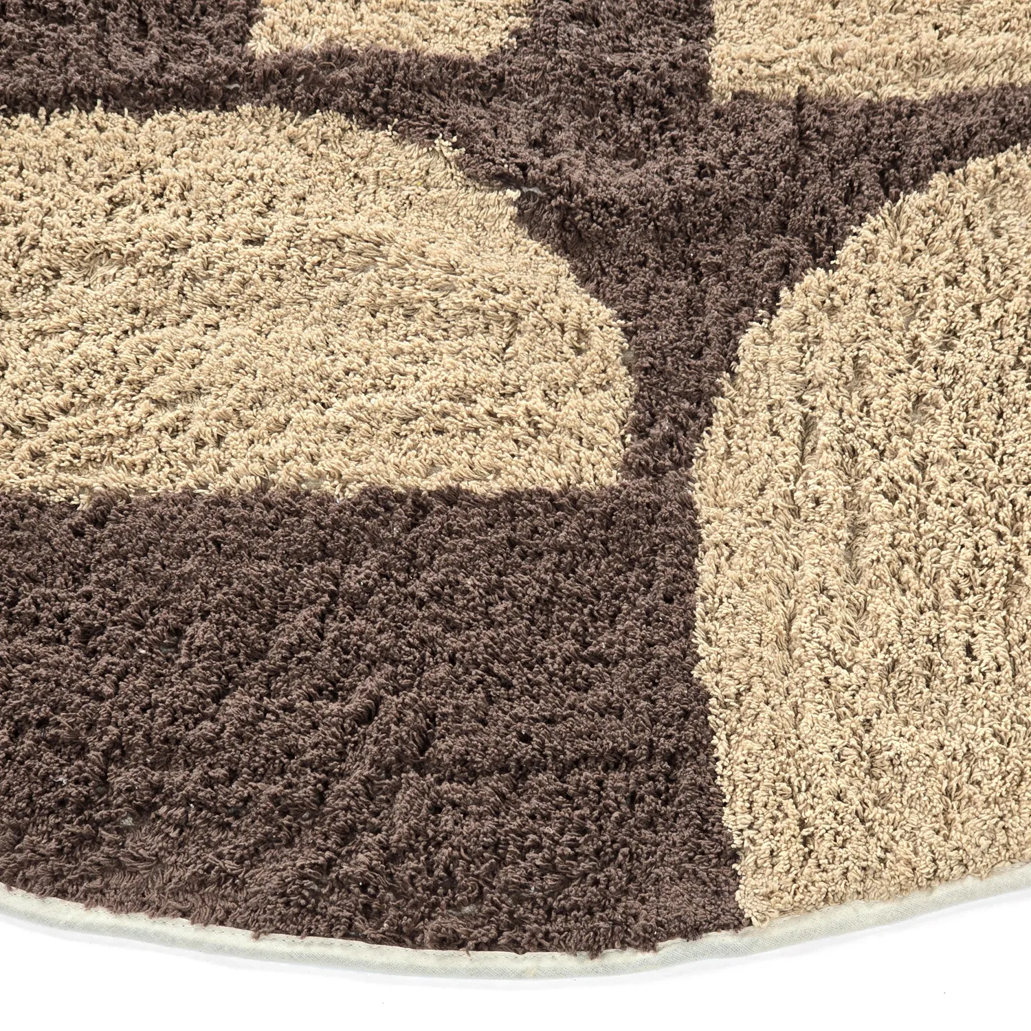 Rundt teppe - Siberia Natural Cotton Shaggy (beige/brun)
