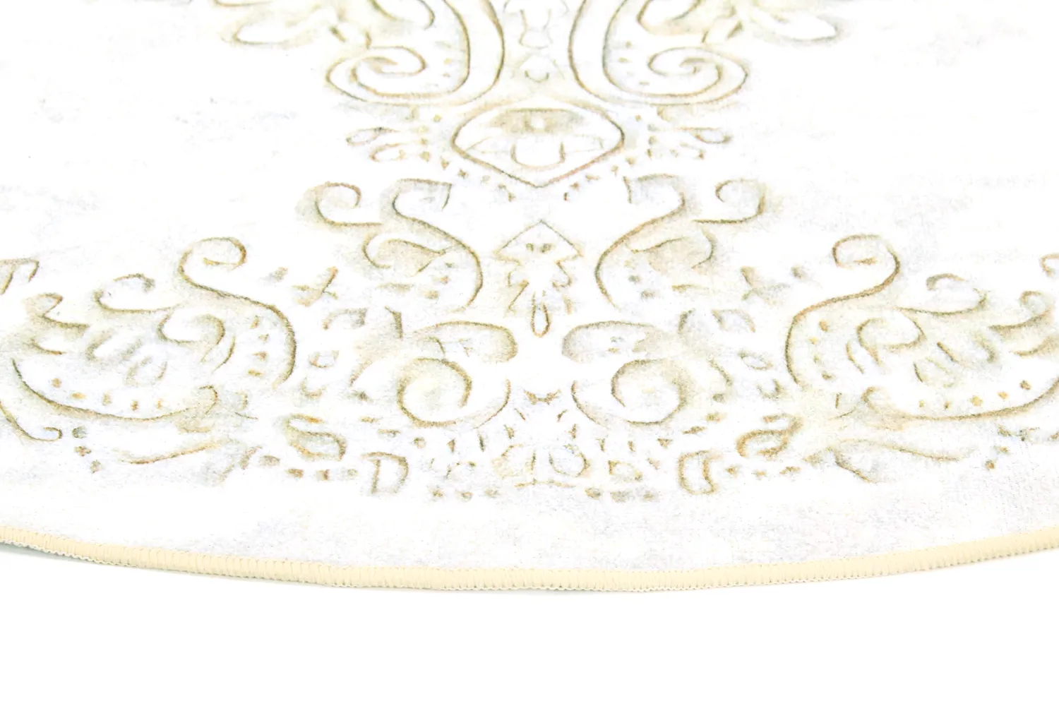 Rundt teppe - Valenza (hvit/beige)