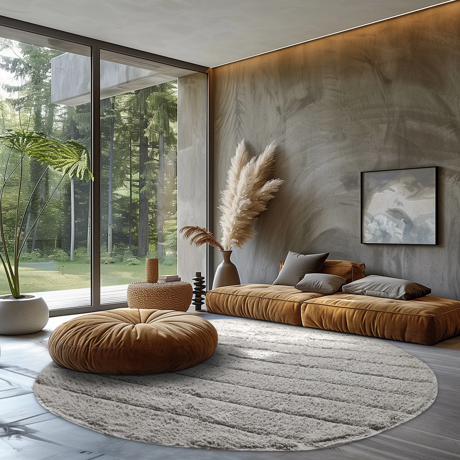 Runde tepper - Willow Natural Cotton Shaggy (greige)