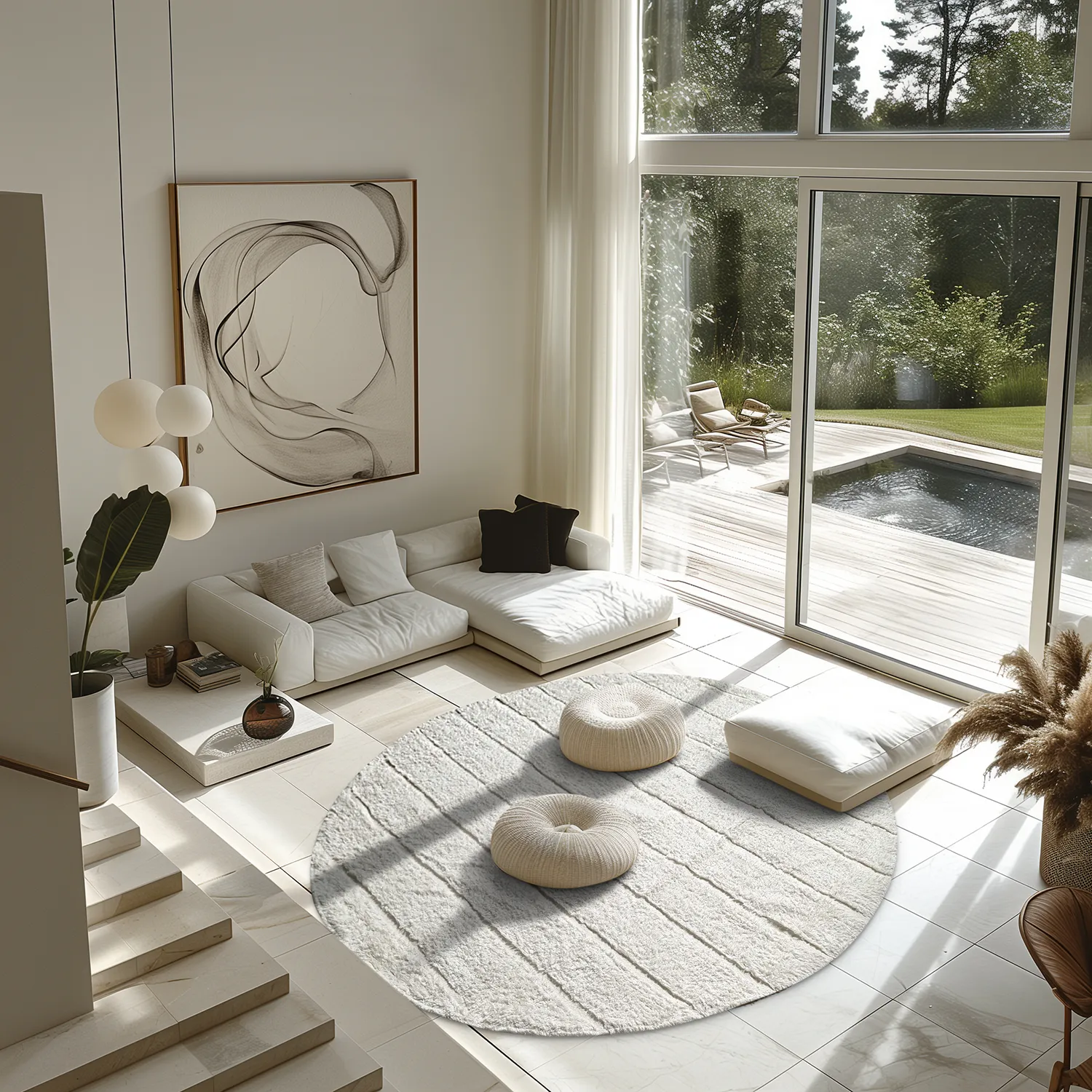 Runde tepper - Willow Natural Cotton Shaggy (offwhite)