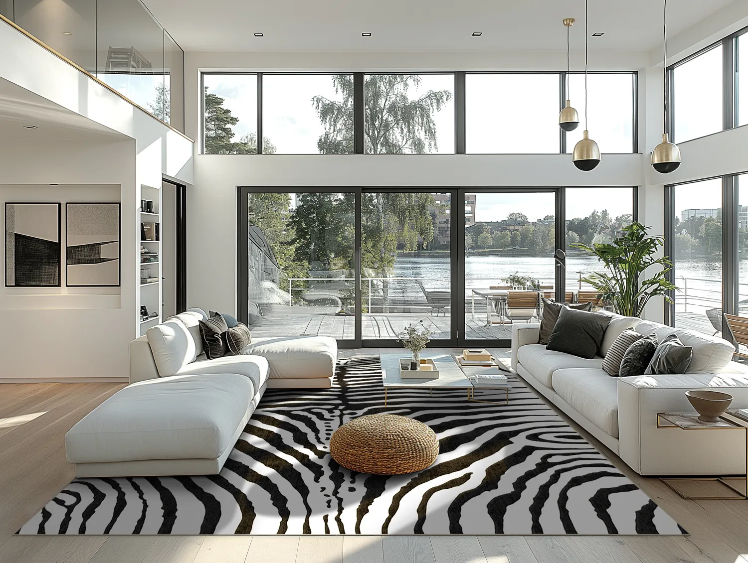 Wilton-teppe - Zebra (svart/hvit)