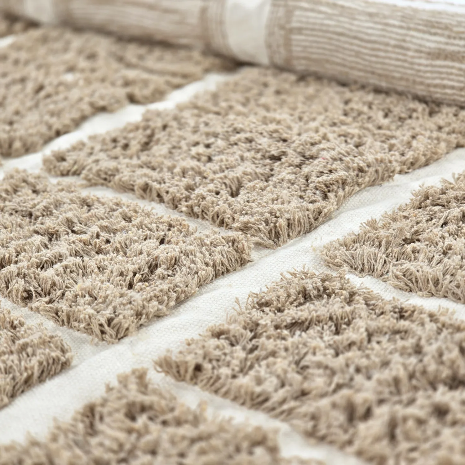 Rundt teppe - Zola Natural Cotton Shaggy (beige)