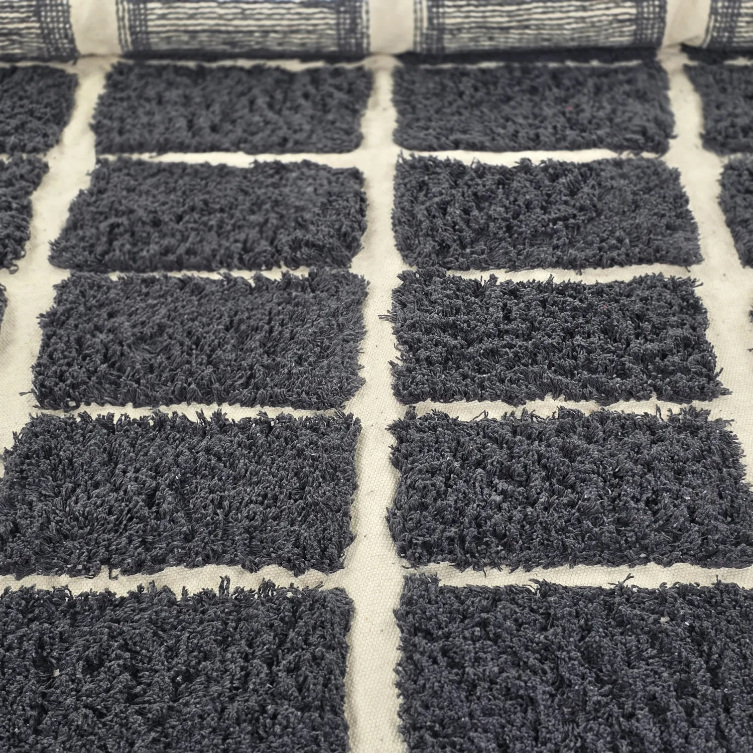 Rundt teppe - Zola Natural Cotton Shaggy (mørkegrå)