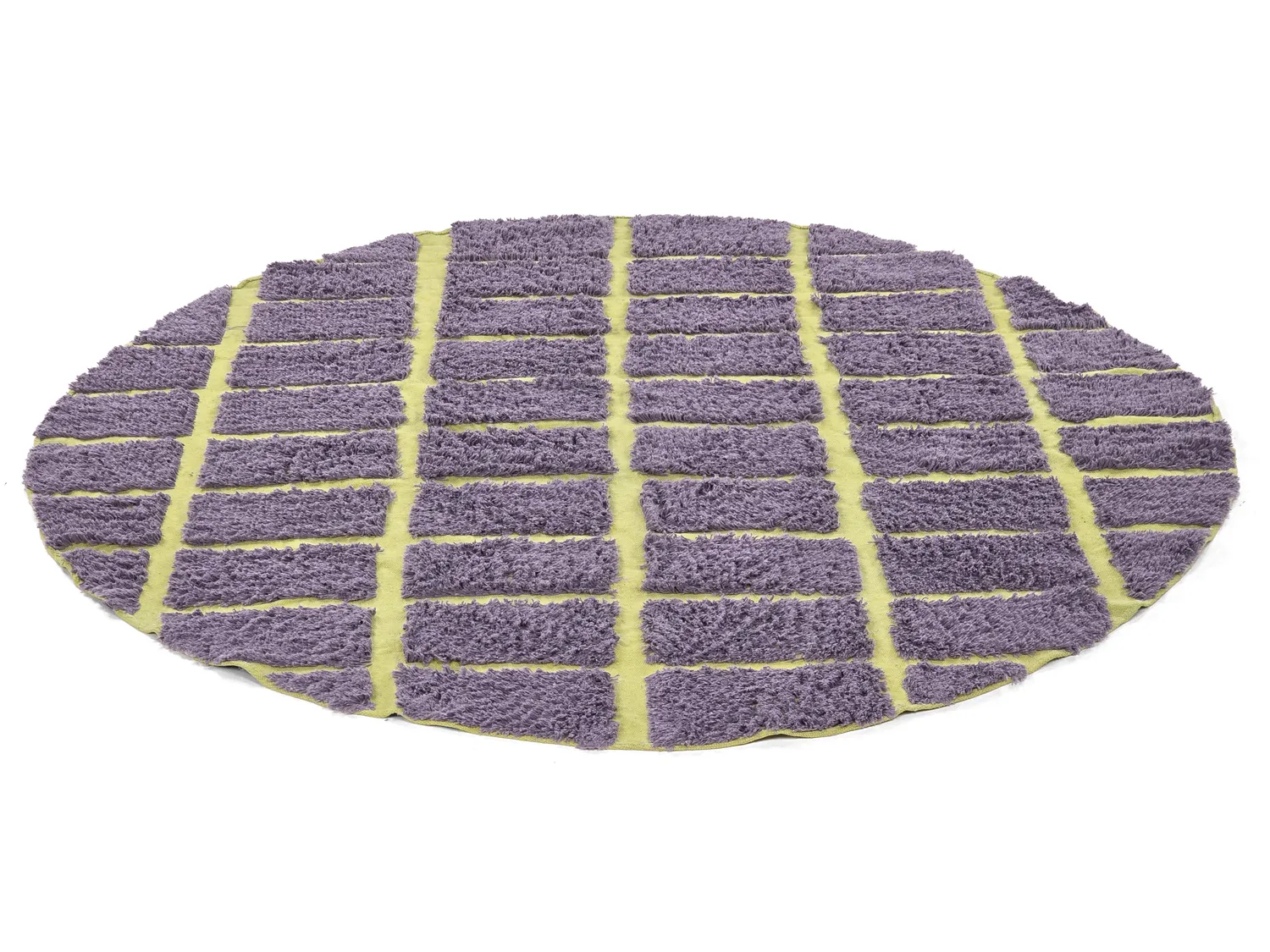 Rundt teppe - Zola Natural Cotton Shaggy (lilla)
