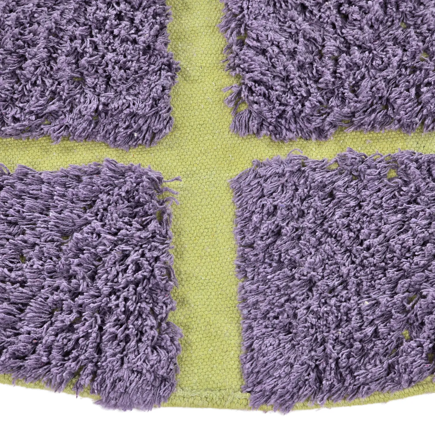 Rundt teppe - Zola Natural Cotton Shaggy (lilla)