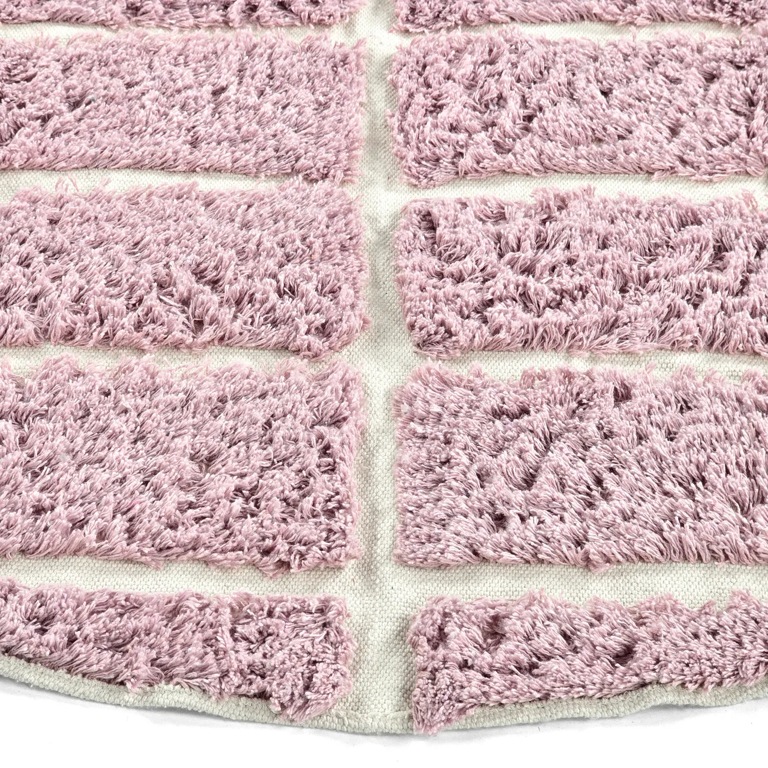 Rundt teppe - Zola Natural Cotton Shaggy (rosa)