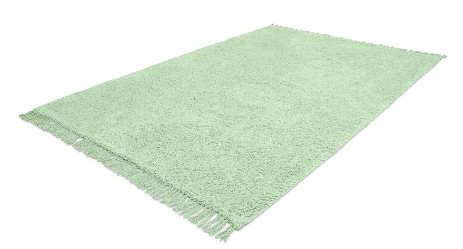 Ryetepper - Alba Natural Cotton Shaggy (lysegrønn)