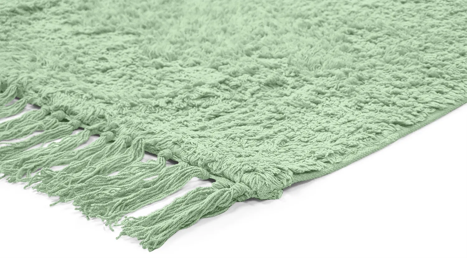 Ryetepper - Alba Natural Cotton Shaggy (lysegrønn)