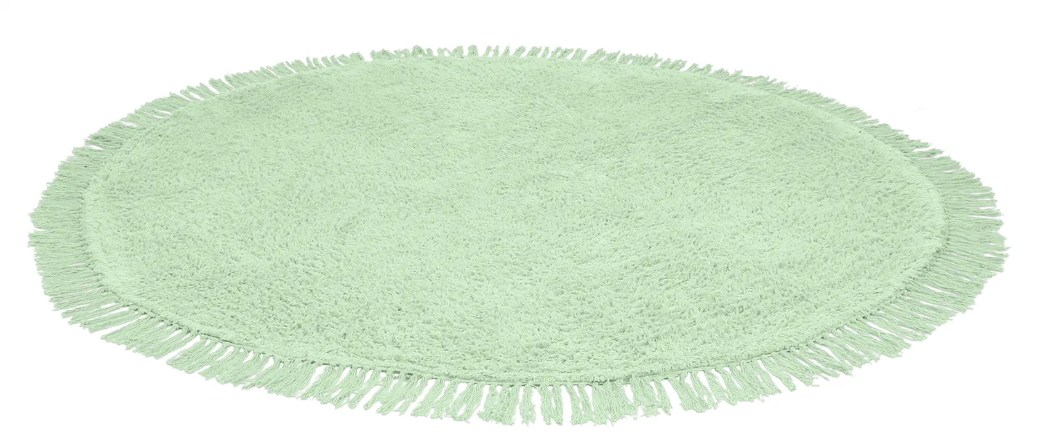 Runde tepper - Alba Natural Cotton Shaggy (lysegrønn)