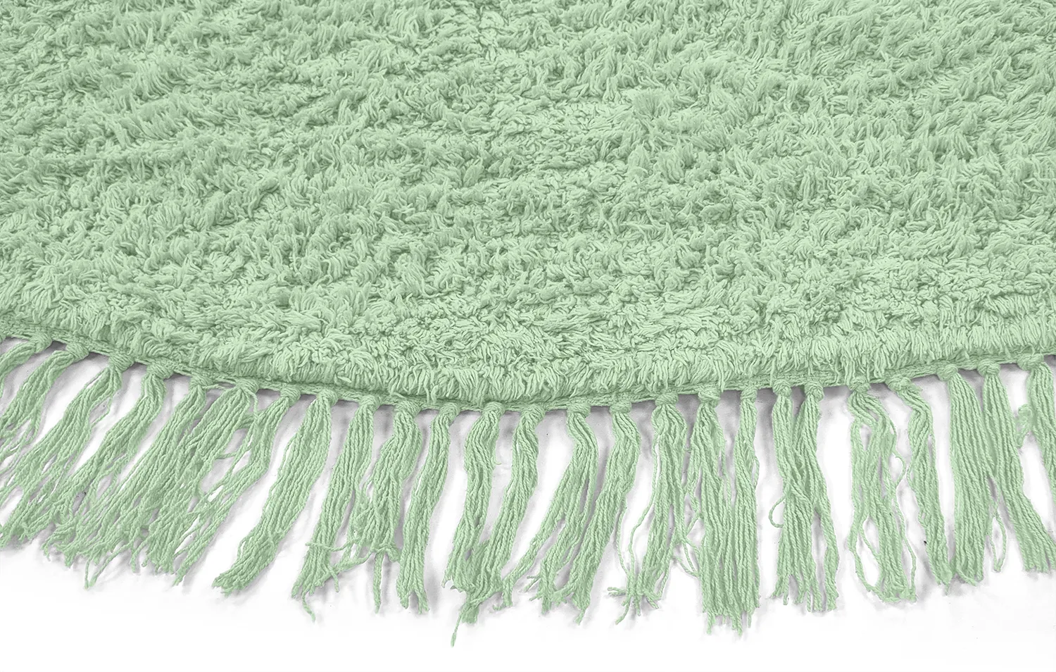 Runde tepper - Alba Natural Cotton Shaggy (lysegrønn)