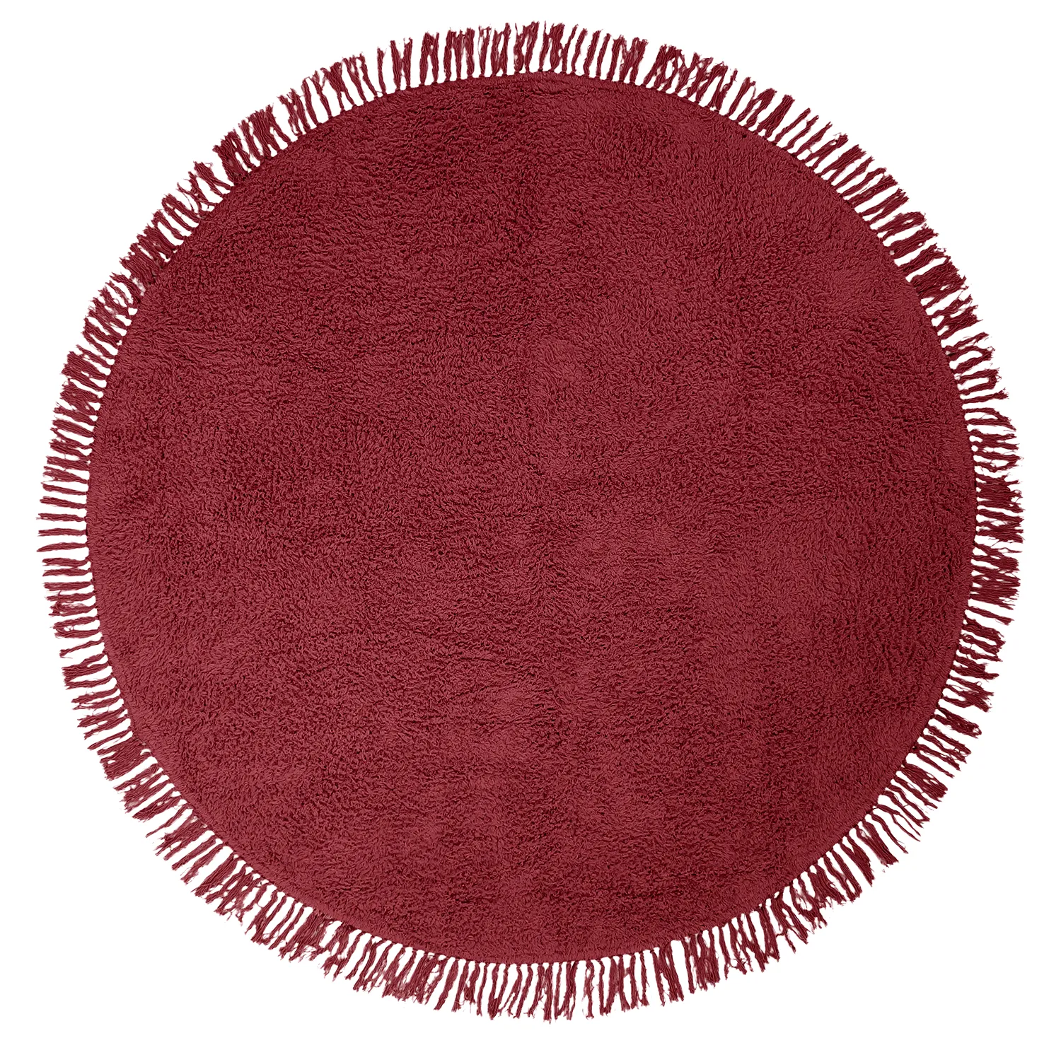 Runde tepper - Alba Natural Cotton Shaggy (burgunder)
